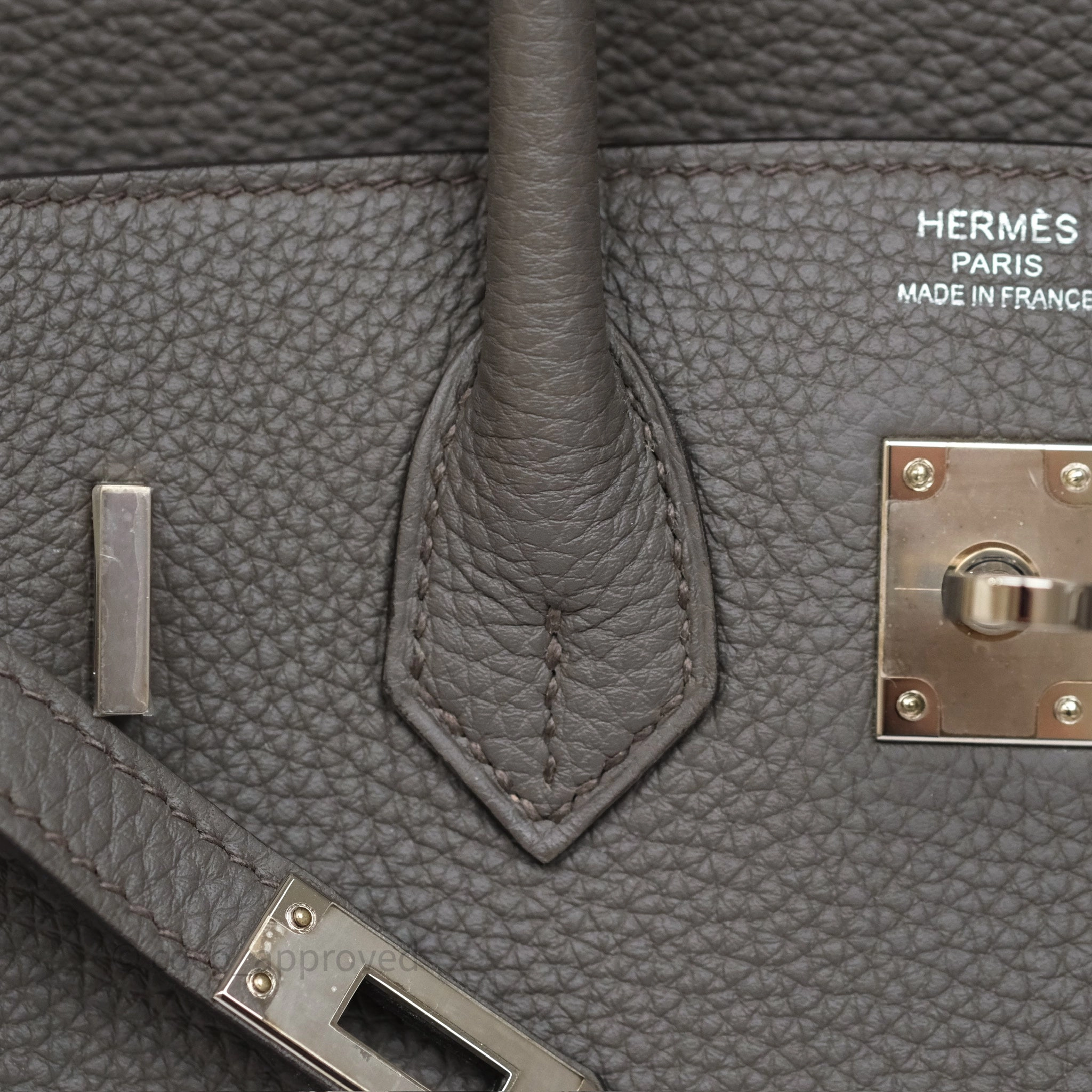 Herms Birkin 25 Retourne Gris Etain 8F Togo Palladium Hardware