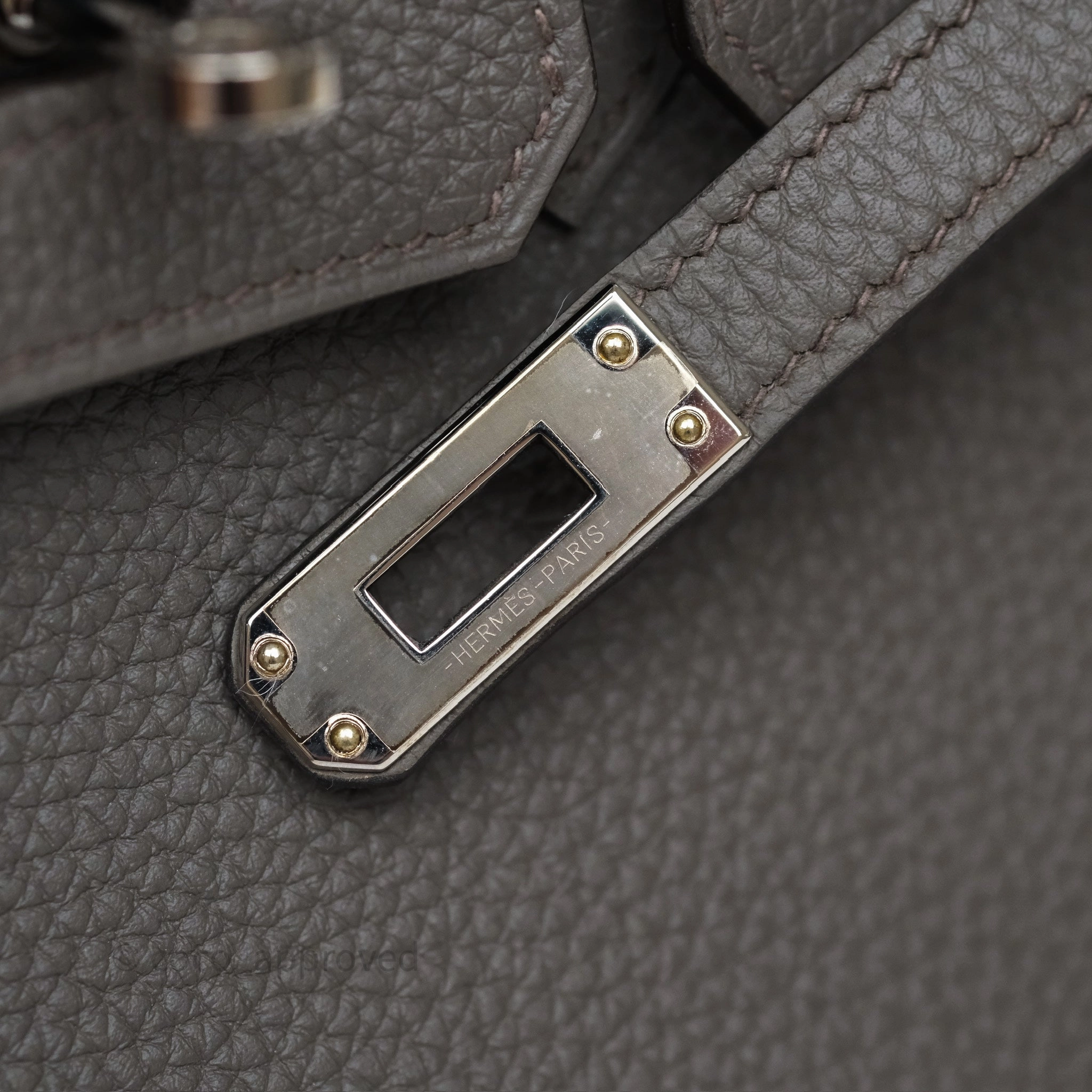 Herms Birkin 25 Retourne Gris Etain 8F Togo Palladium Hardware