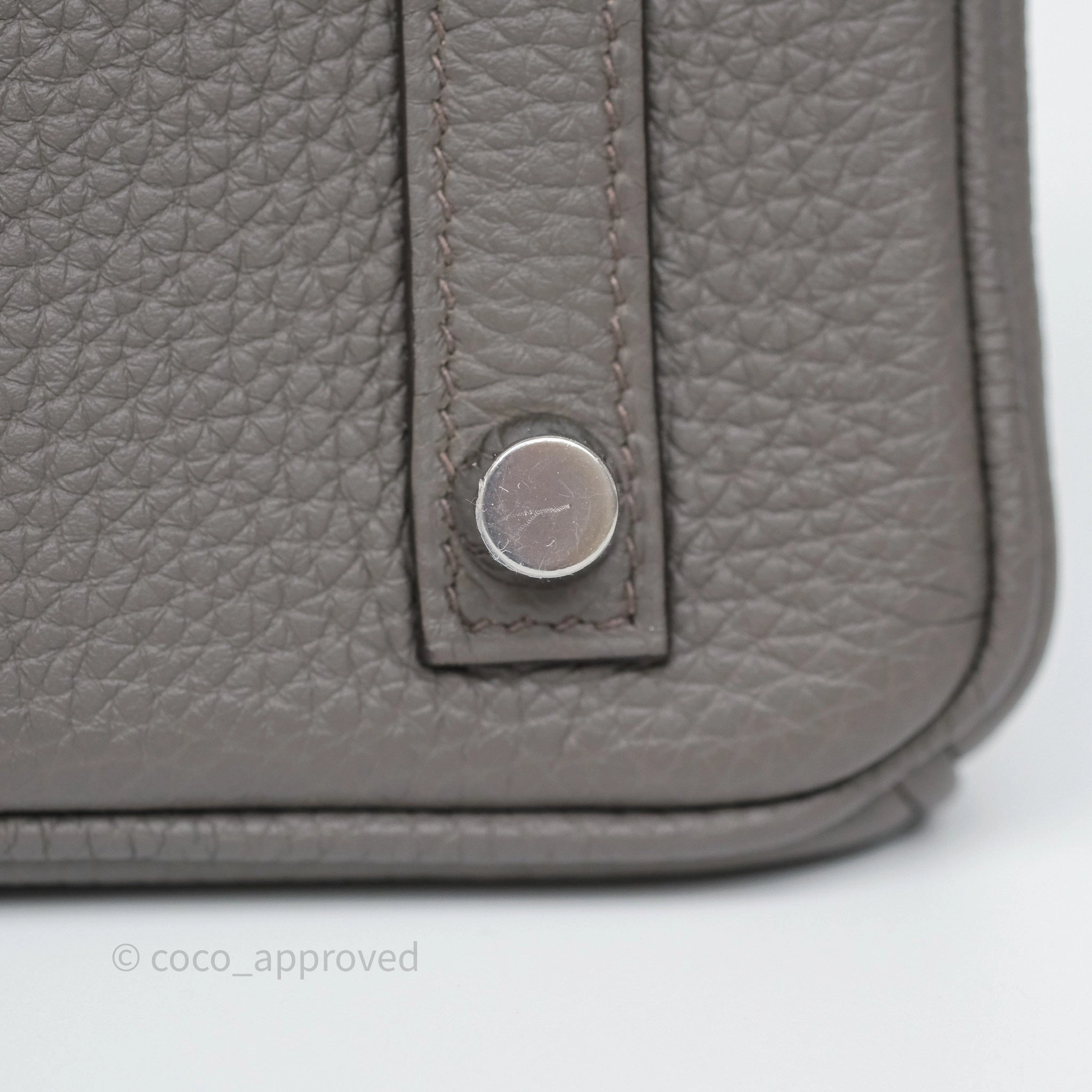 Herms Birkin 25 Retourne Gris Etain 8F Togo Palladium Hardware