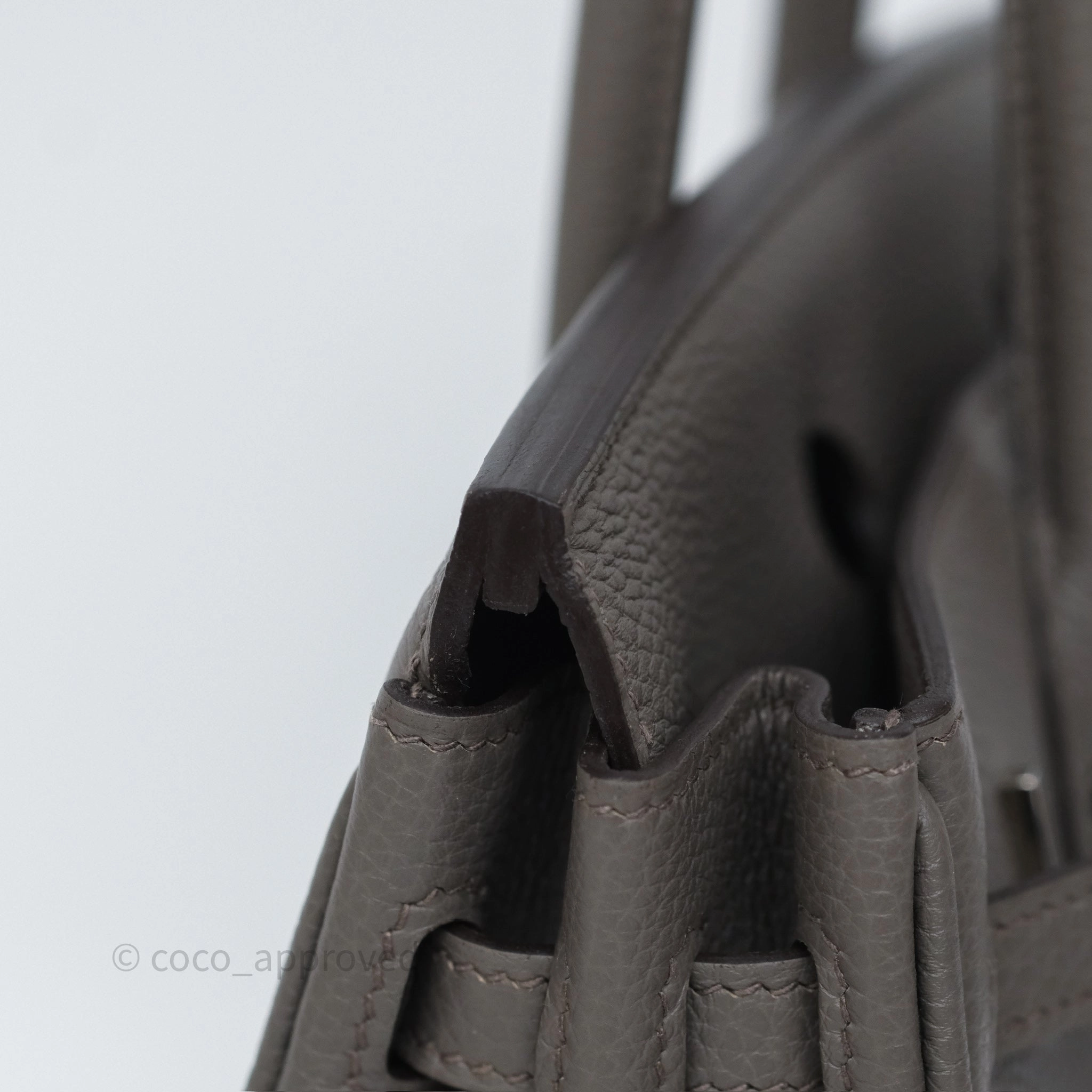 Herms Birkin 25 Retourne Gris Etain 8F Togo Palladium Hardware