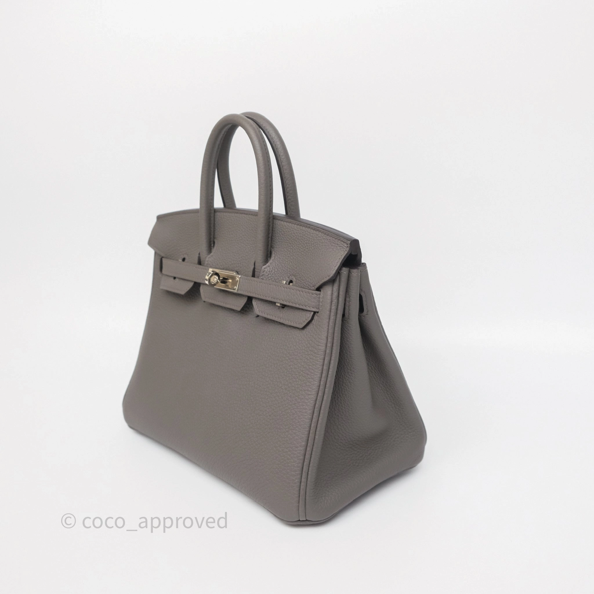 Herms Birkin 25 Retourne Gris Etain 8F Togo Palladium Hardware