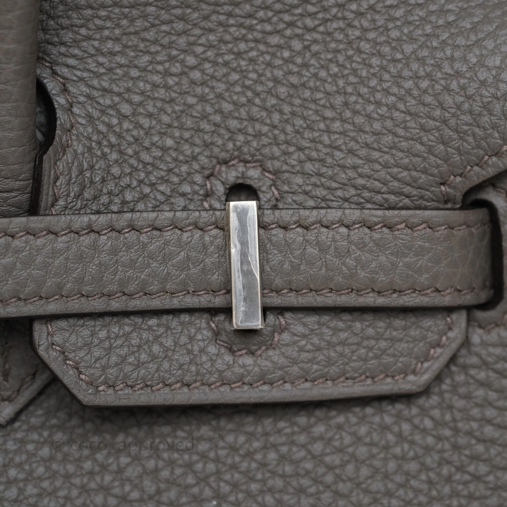 Herms Birkin 25 Retourne Gris Etain 8F Togo Palladium Hardware