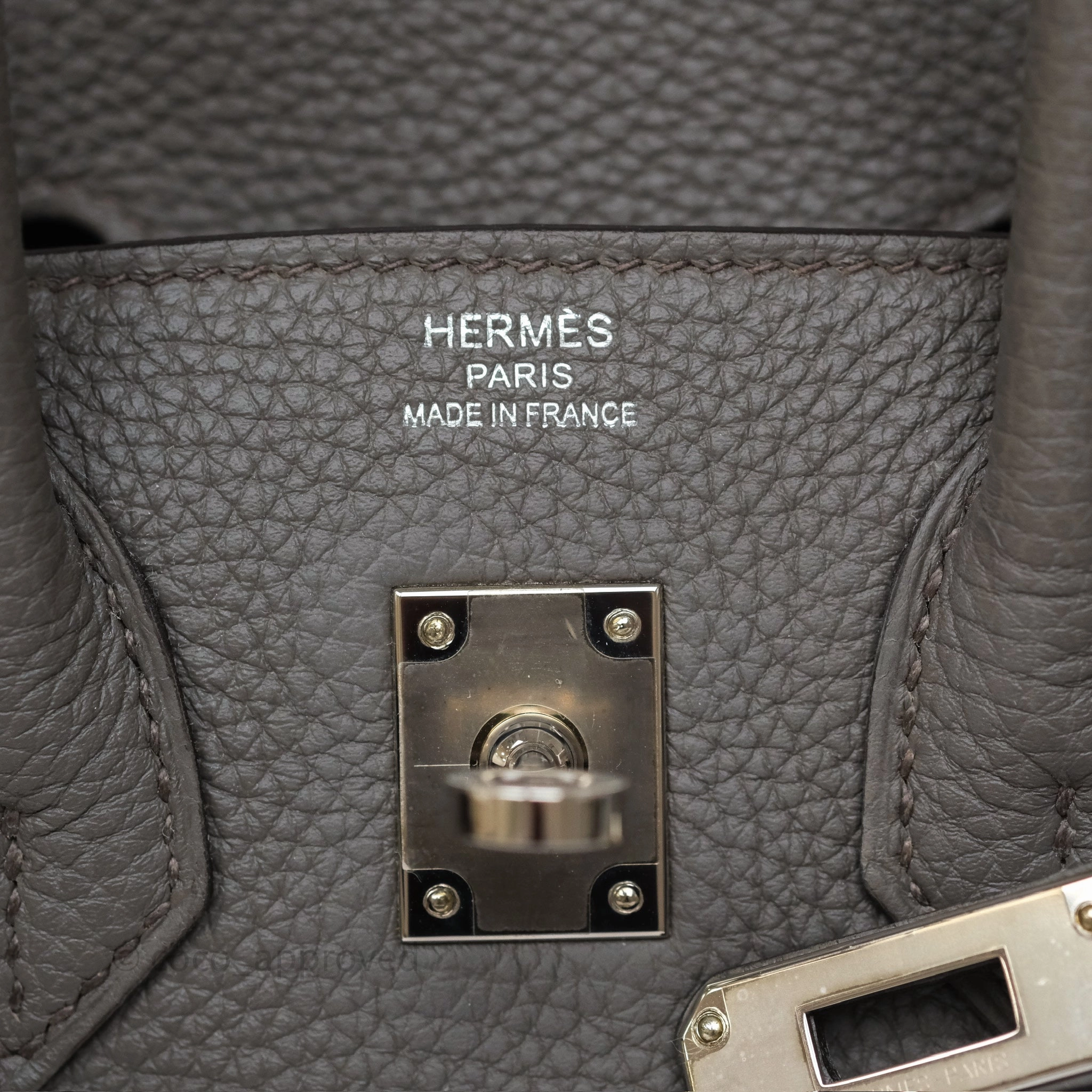 Herms Birkin 25 Retourne Gris Etain 8F Togo Palladium Hardware
