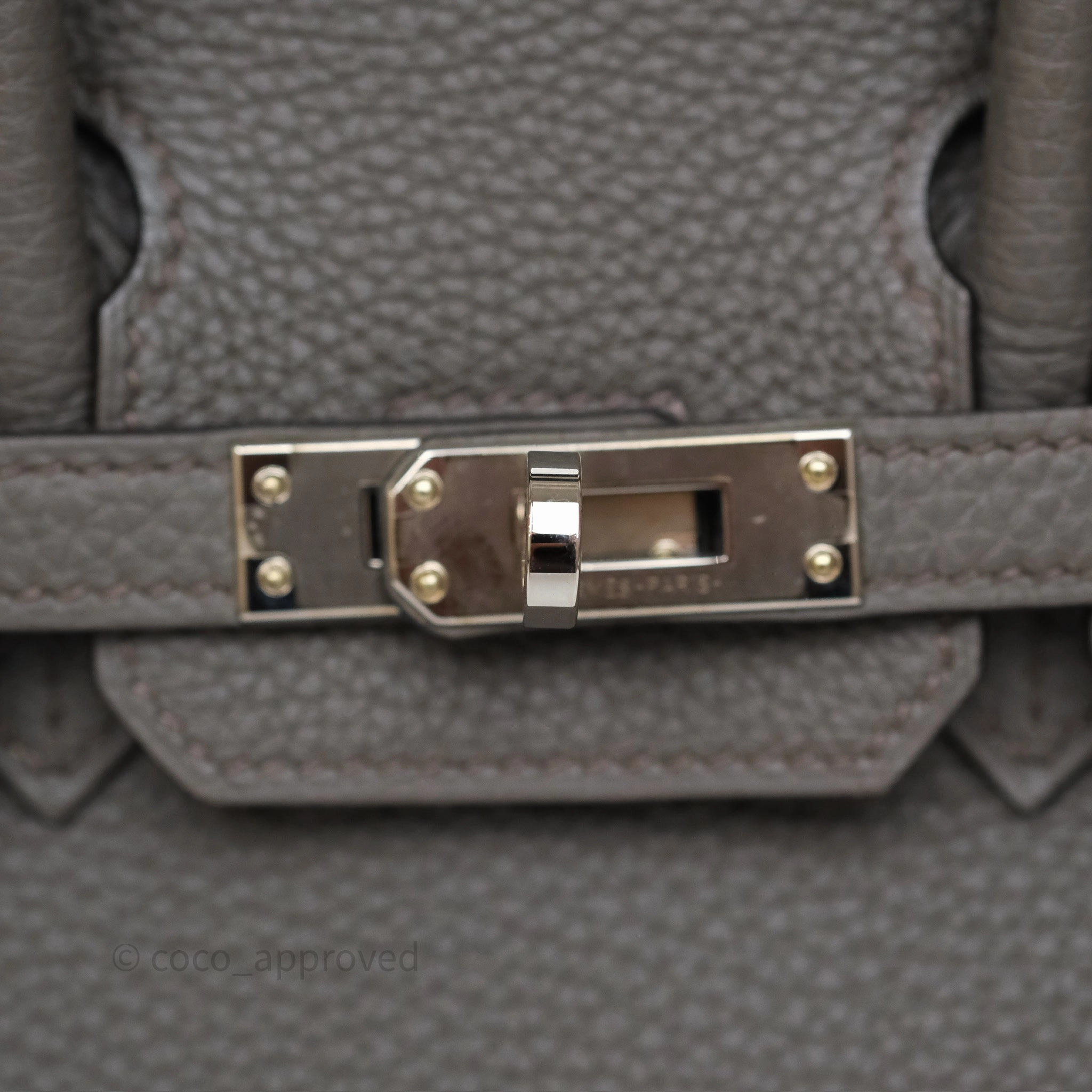 Herms Birkin 25 Retourne Gris Etain 8F Togo Palladium Hardware