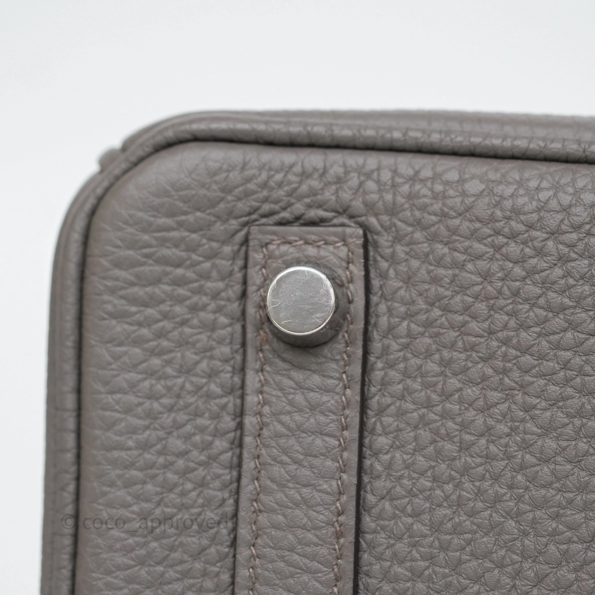 Herms Birkin 25 Retourne Gris Etain 8F Togo Palladium Hardware