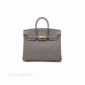 Herms Birkin 25 Retourne Gris Meyer 0L Togo Gold Hardware
