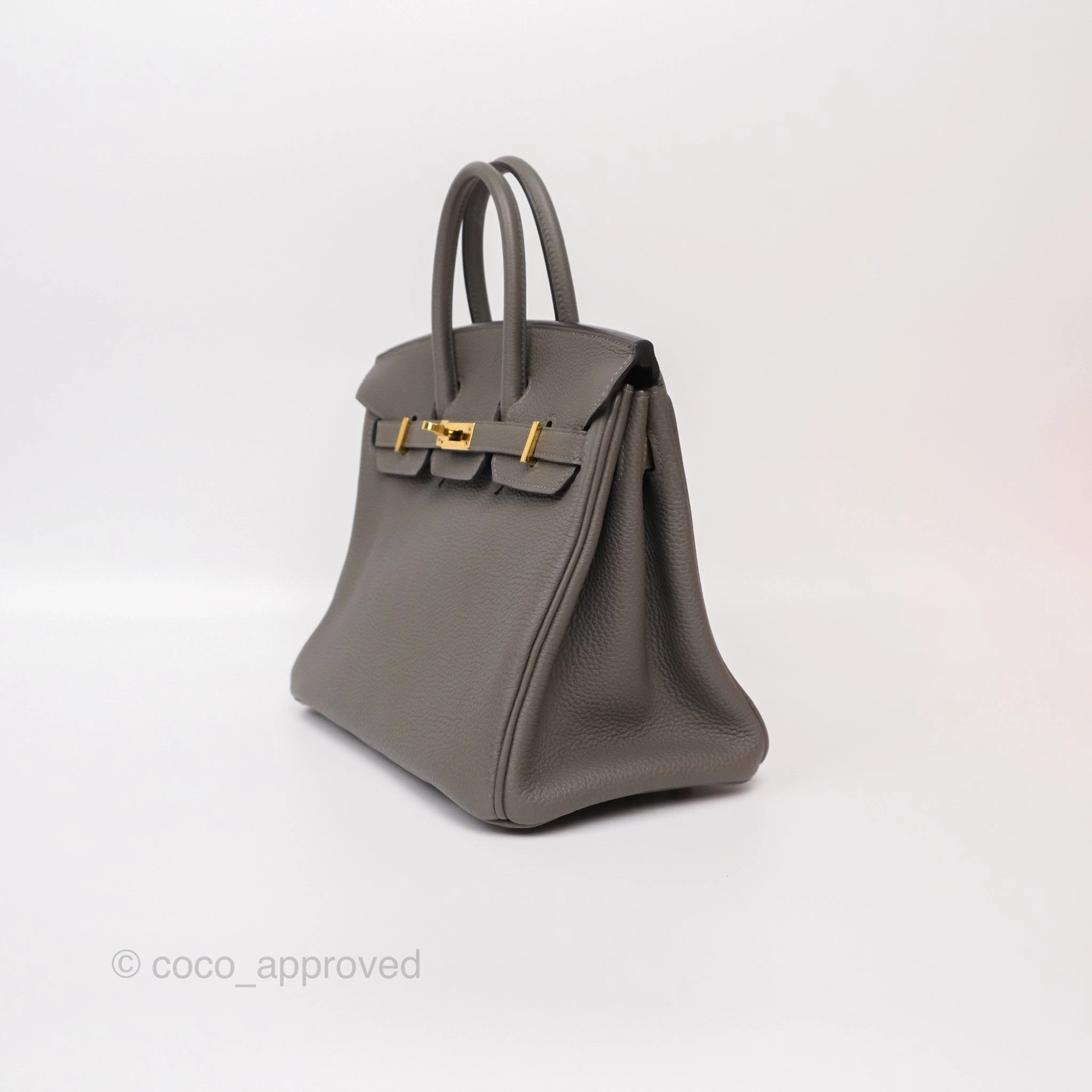 Herms Birkin 25 Retourne Gris Meyer 0L Togo Gold Hardware