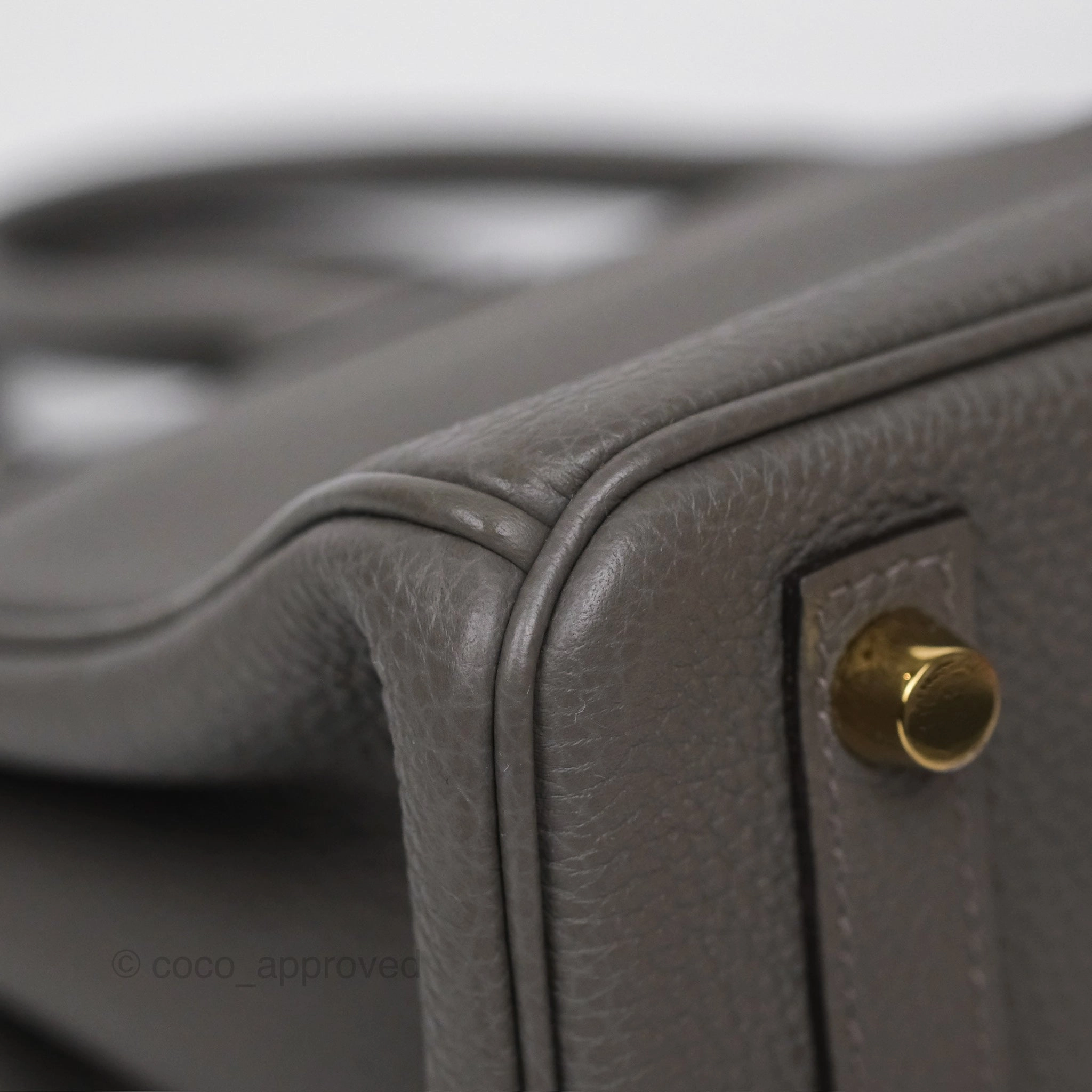 Herms Birkin 25 Retourne Gris Meyer 0L Togo Gold Hardware