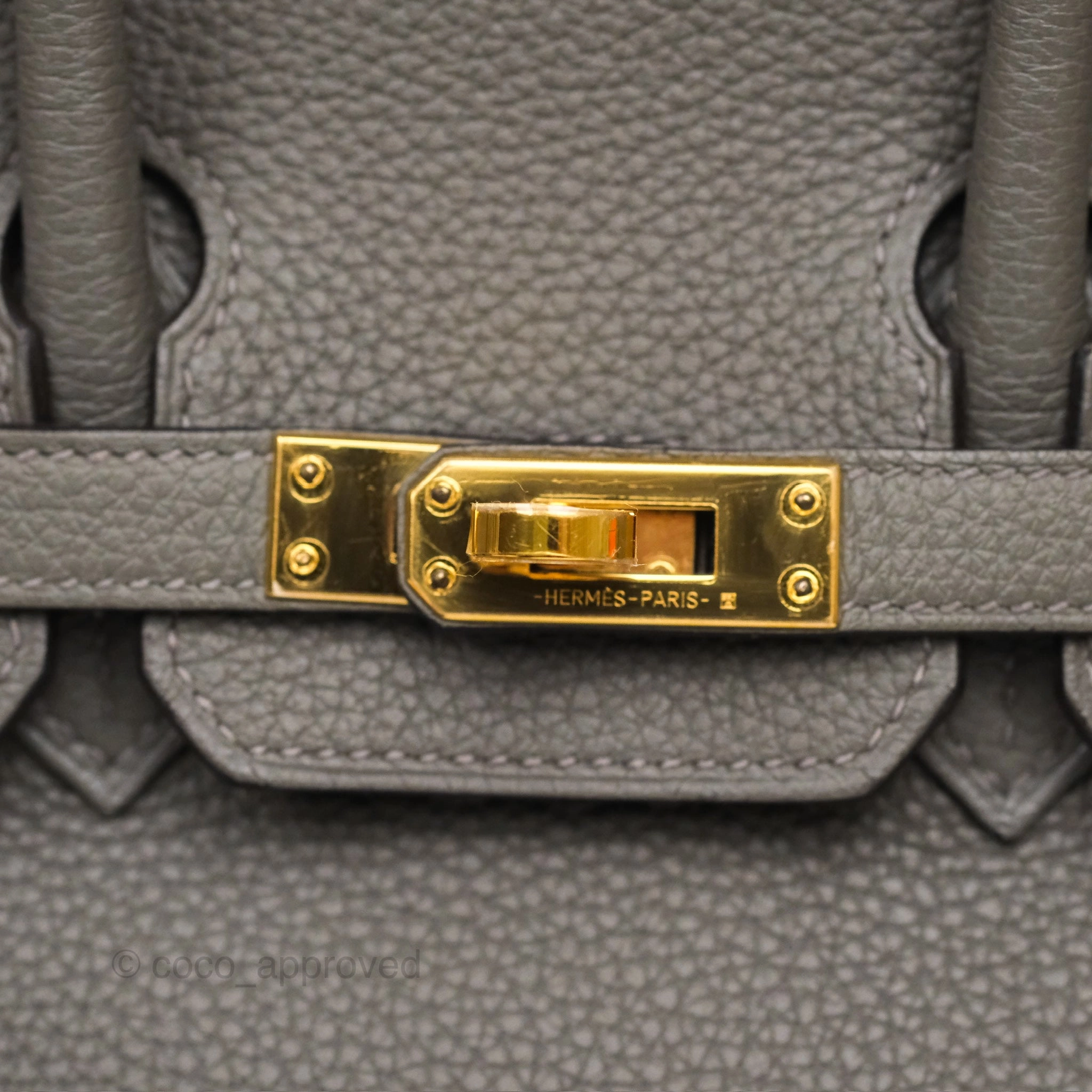 Herms Birkin 25 Retourne Gris Meyer 0L Togo Gold Hardware