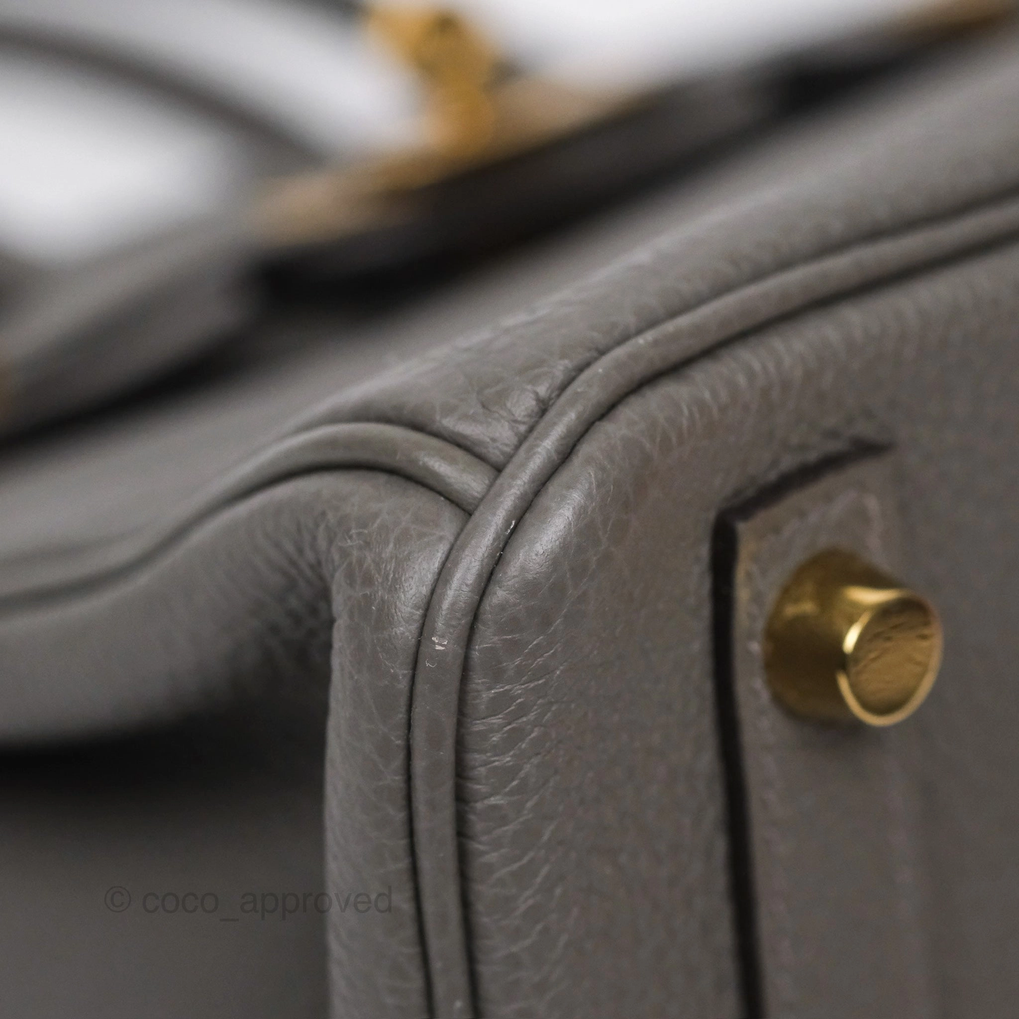 Herms Birkin 25 Retourne Gris Meyer 0L Togo Gold Hardware