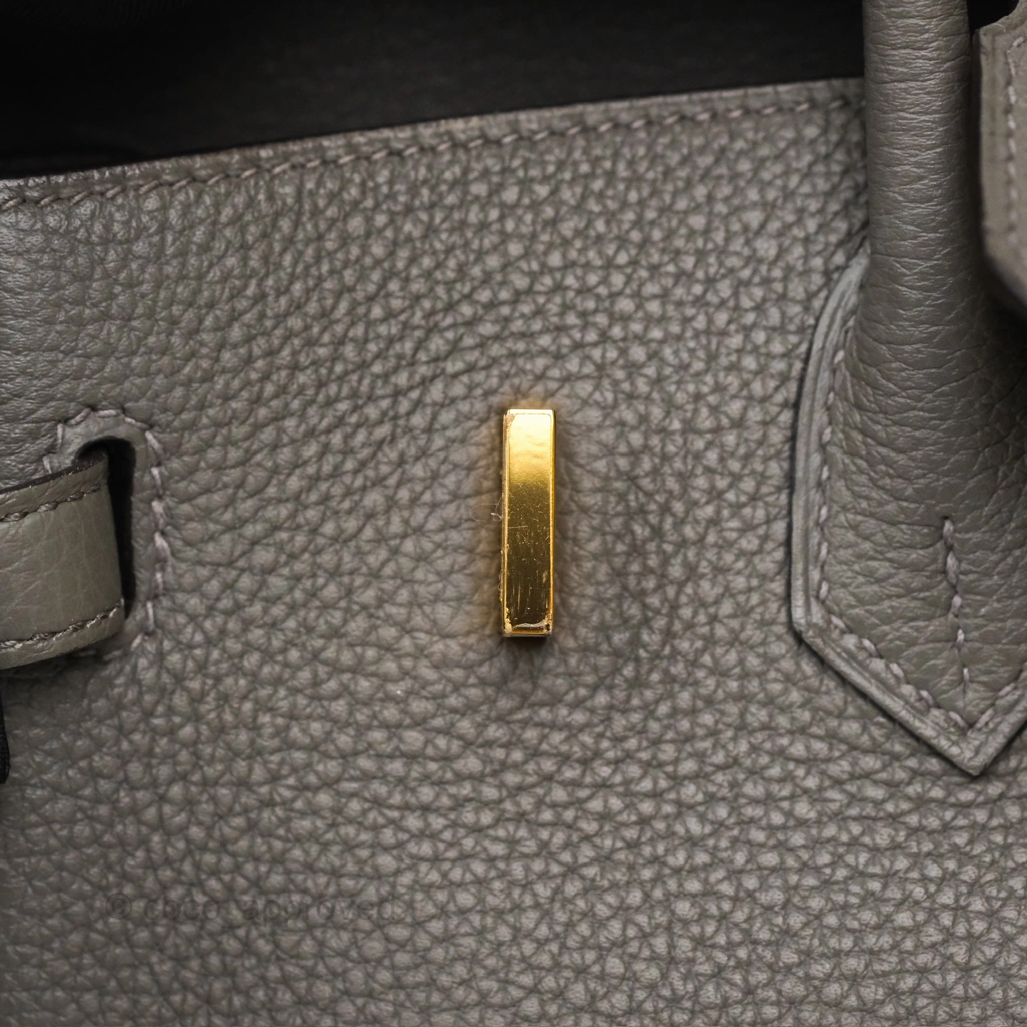 Herms Birkin 25 Retourne Gris Meyer 0L Togo Gold Hardware