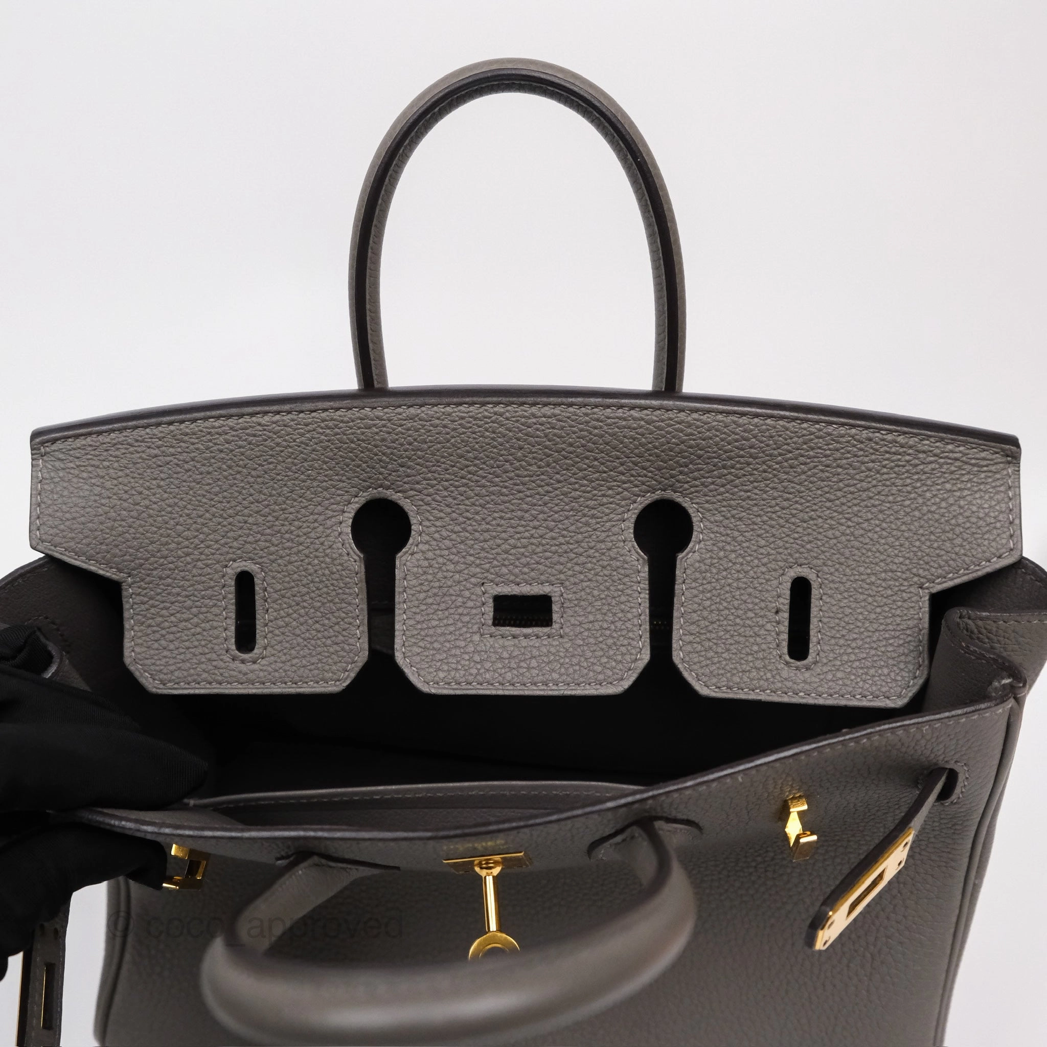 Herms Birkin 25 Retourne Gris Meyer 0L Togo Gold Hardware