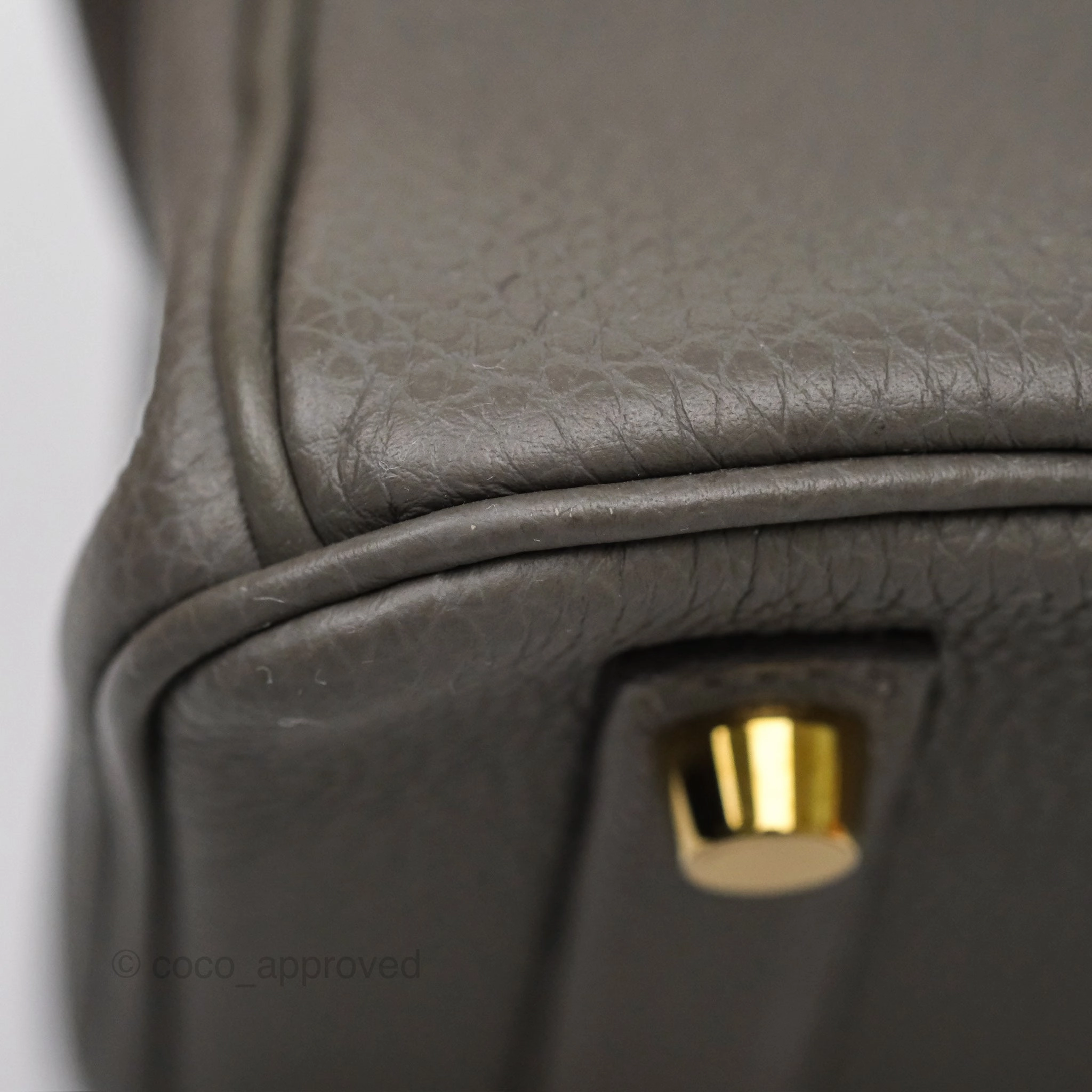 Herms Birkin 25 Retourne Gris Meyer 0L Togo Gold Hardware