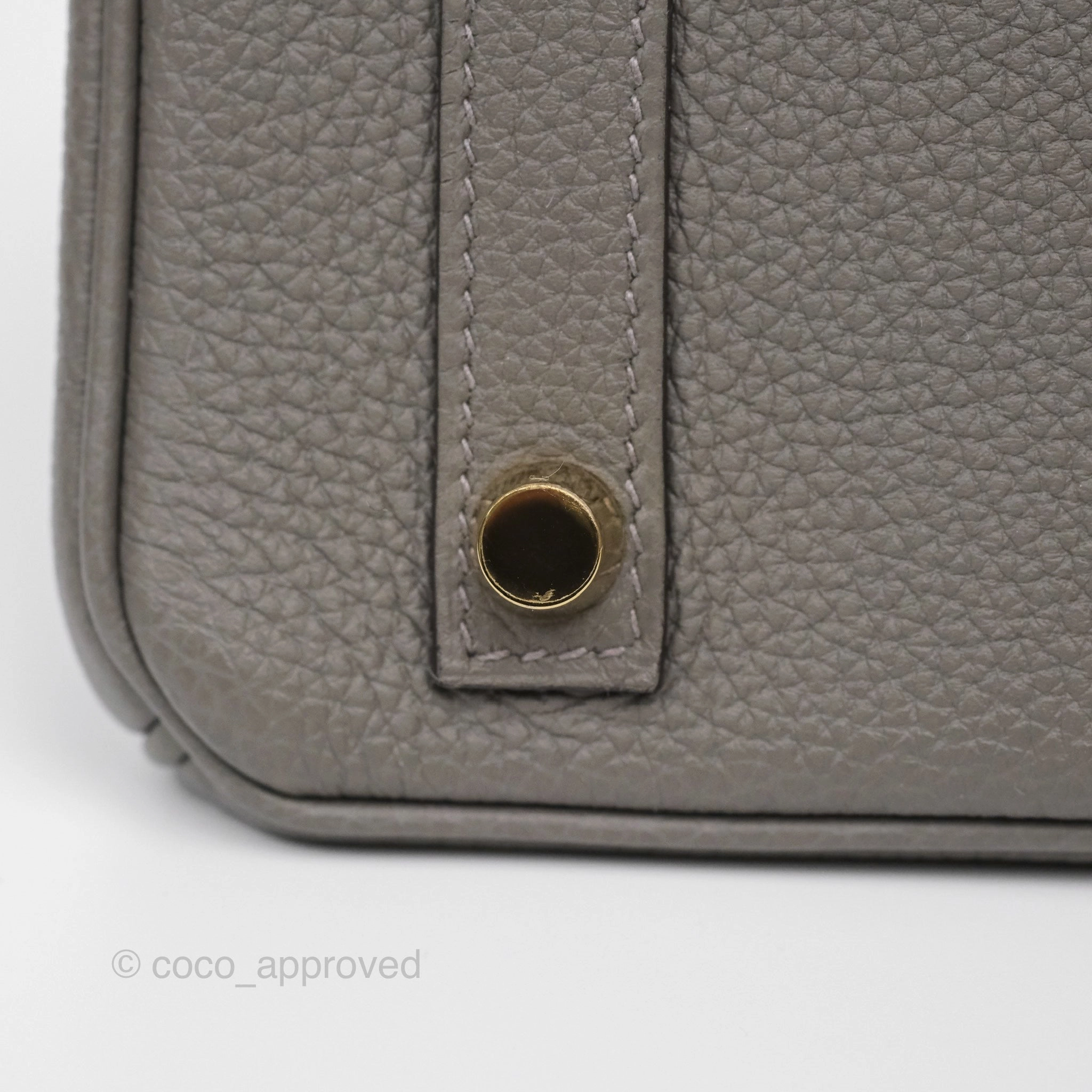 Herms Birkin 25 Retourne Gris Meyer 0L Togo Gold Hardware
