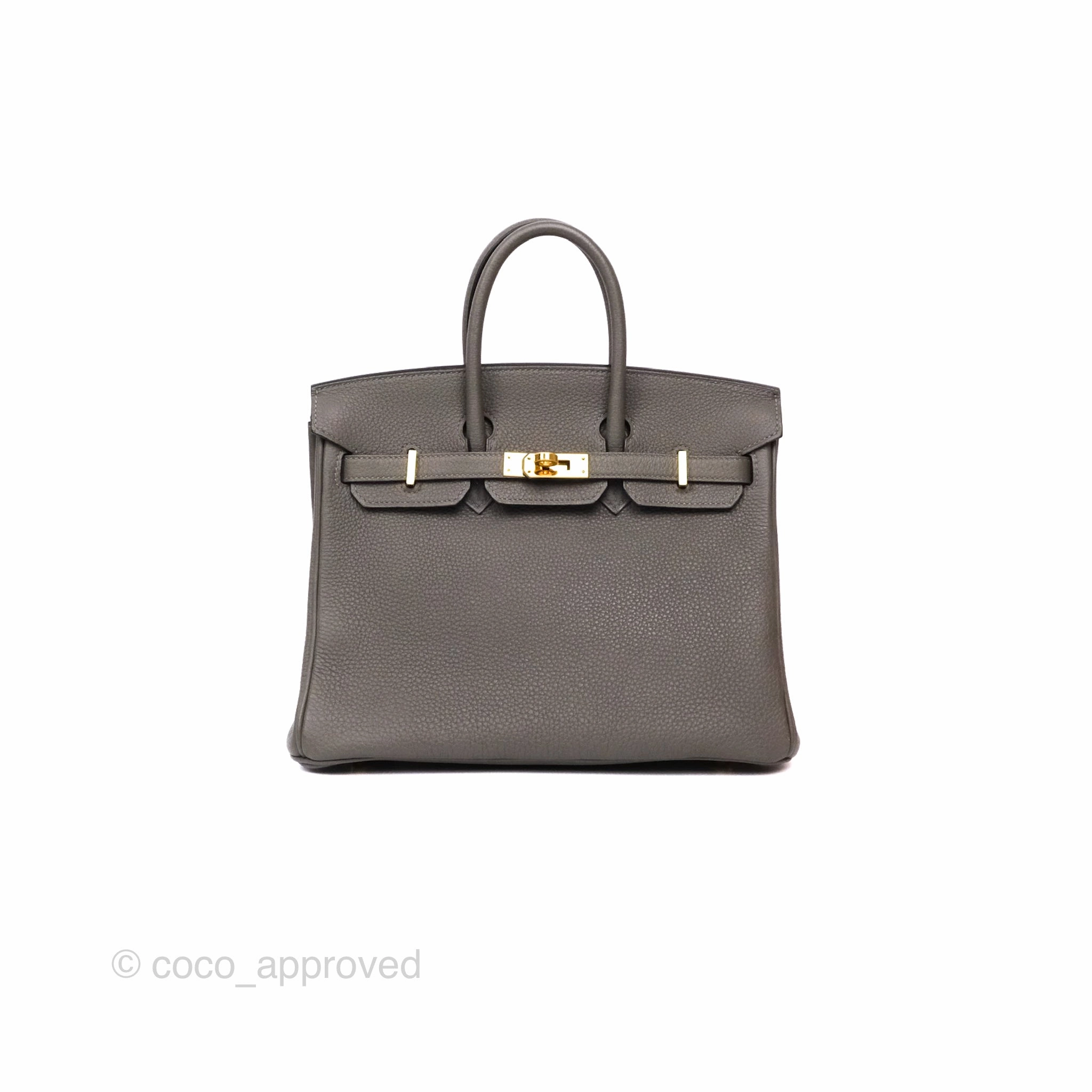 Herms Birkin 25 Retourne Gris Meyer 0L Togo Gold Hardware