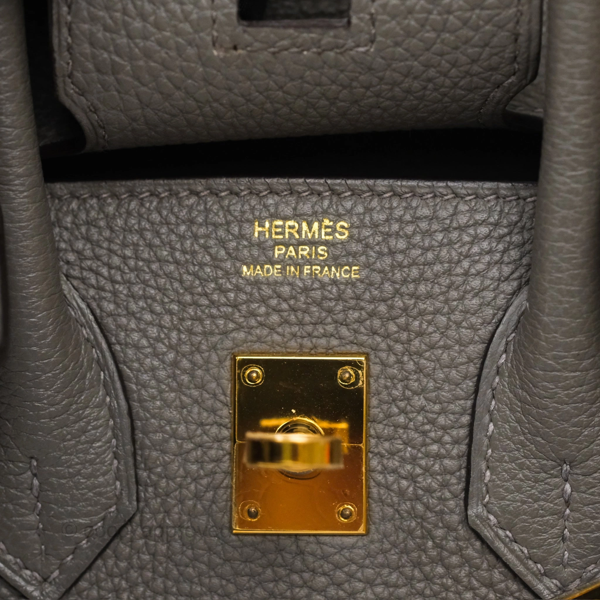 Herms Birkin 25 Retourne Gris Meyer 0L Togo Gold Hardware
