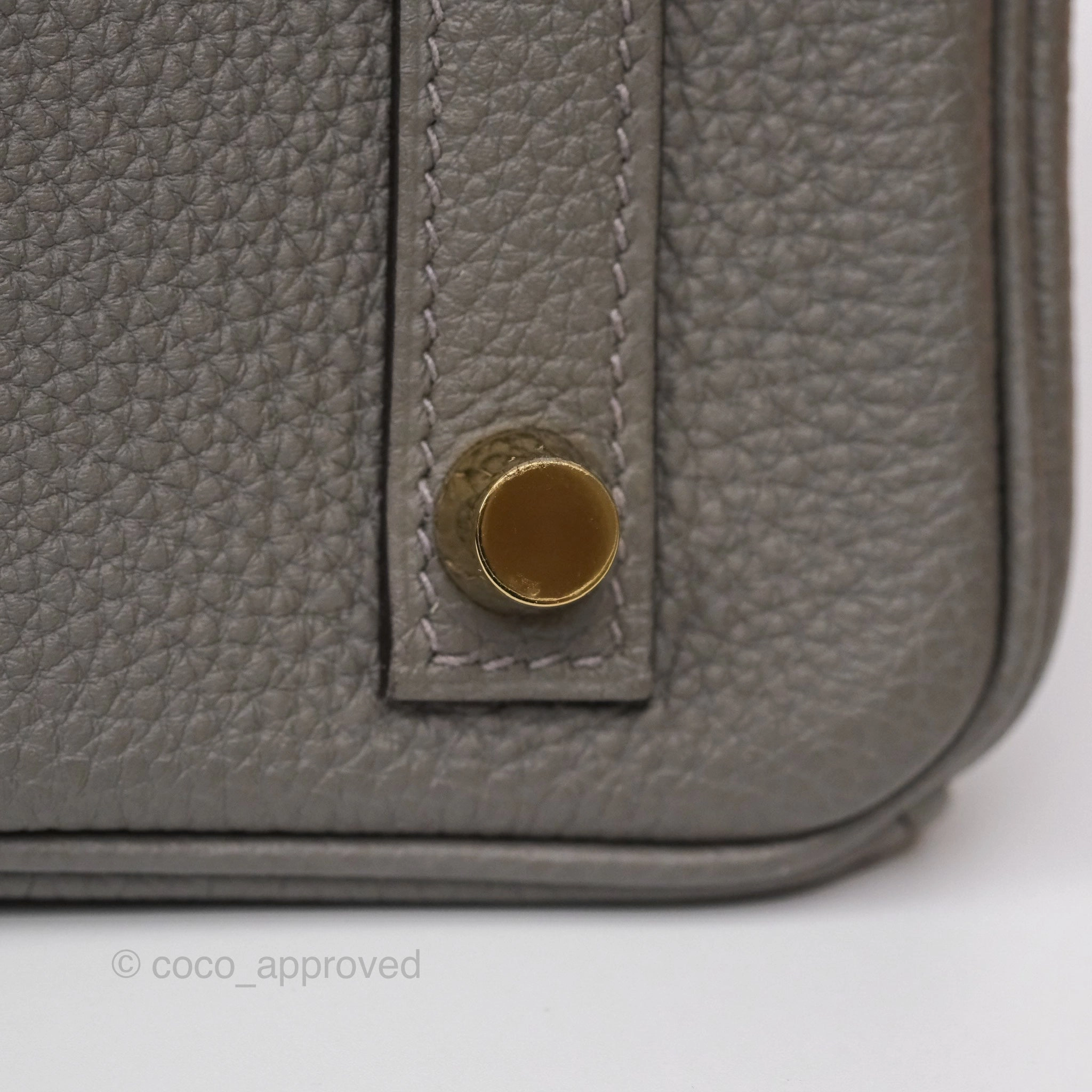 Herms Birkin 25 Retourne Gris Meyer 0L Togo Gold Hardware