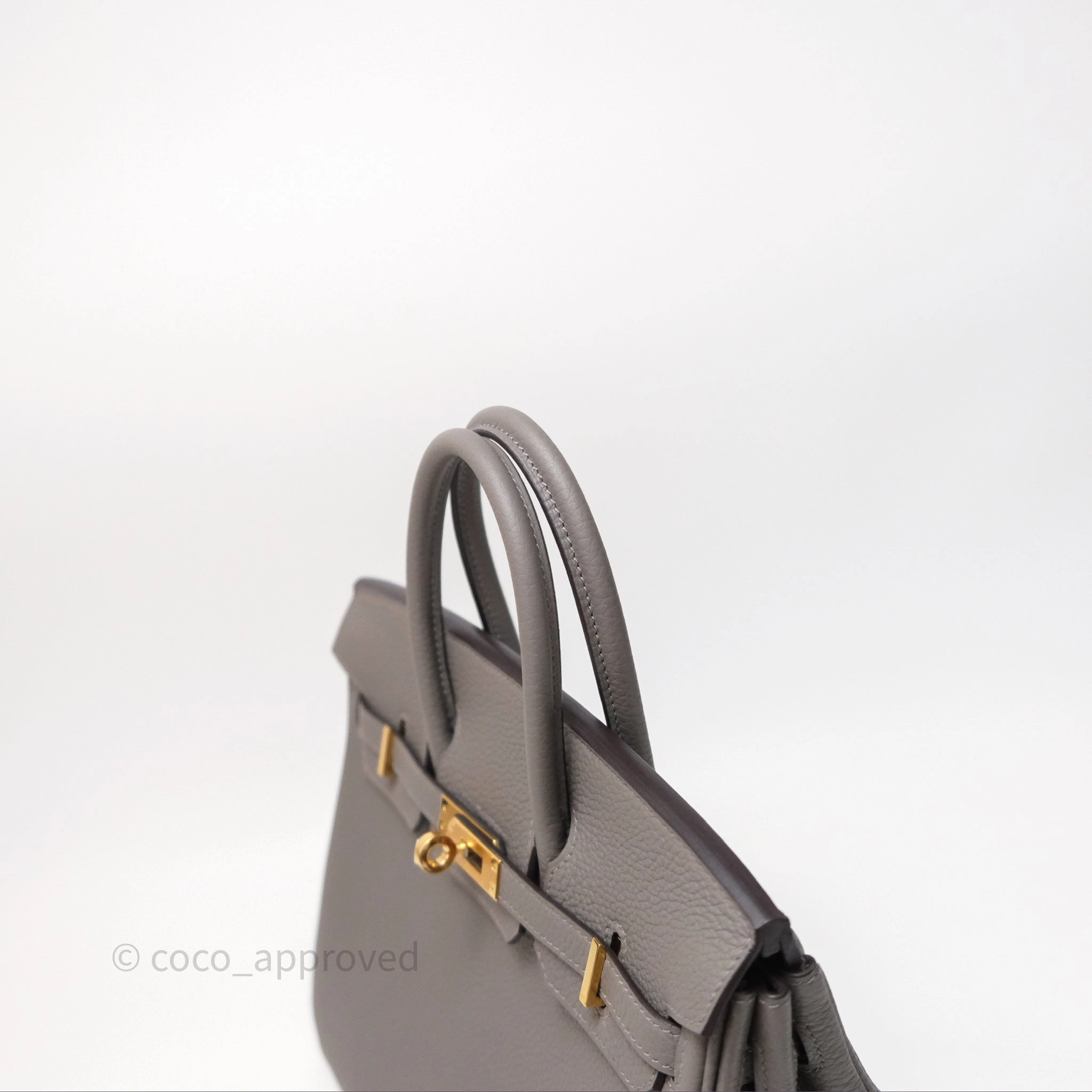 Herms Birkin 25 Retourne Gris Meyer 0L Togo Gold Hardware