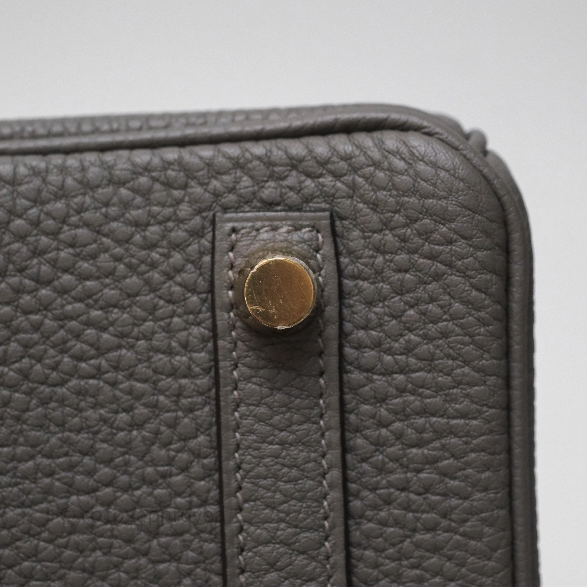 Herms Birkin 25 Retourne Gris Meyer 0L Togo Gold Hardware