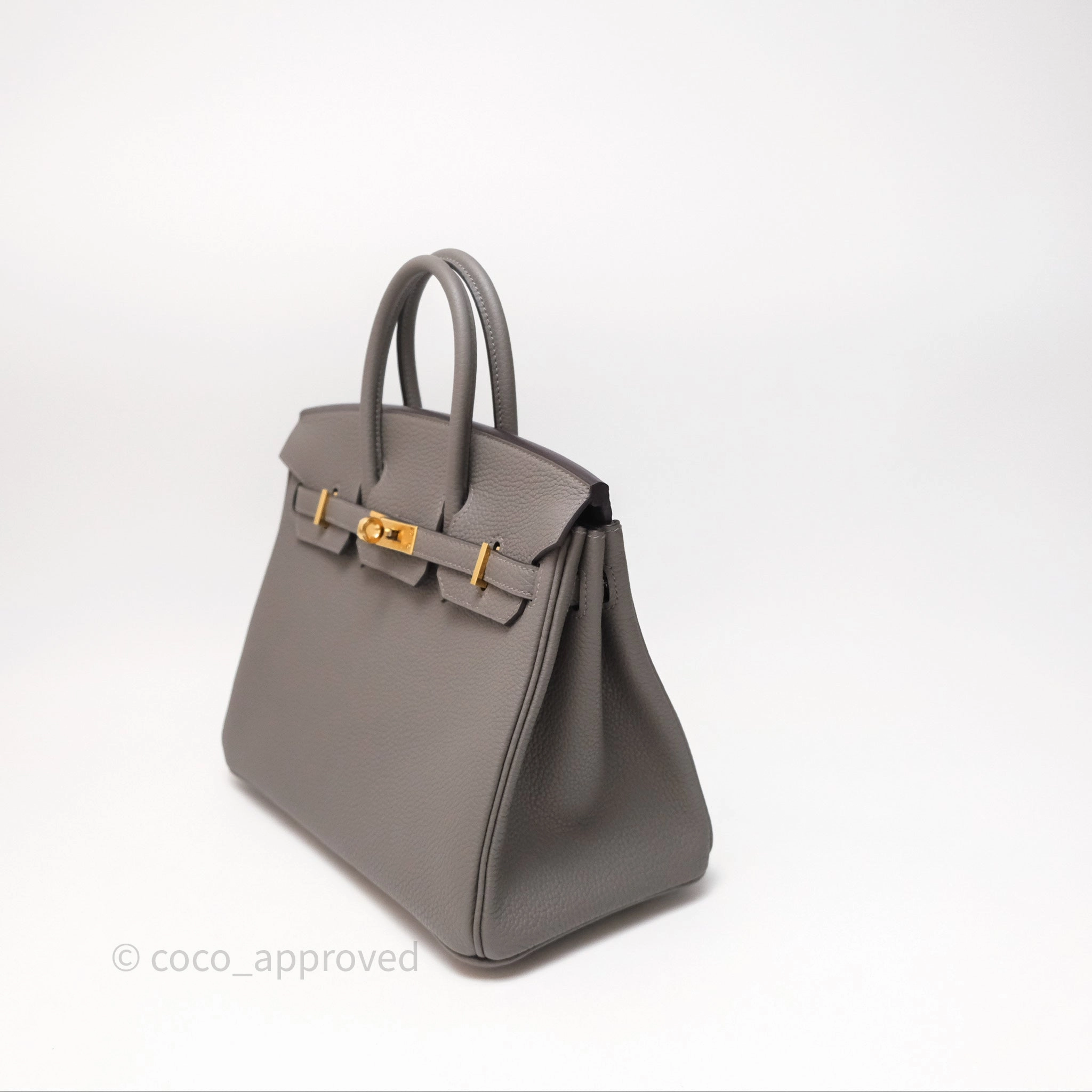Herms Birkin 25 Retourne Gris Meyer 0L Togo Gold Hardware