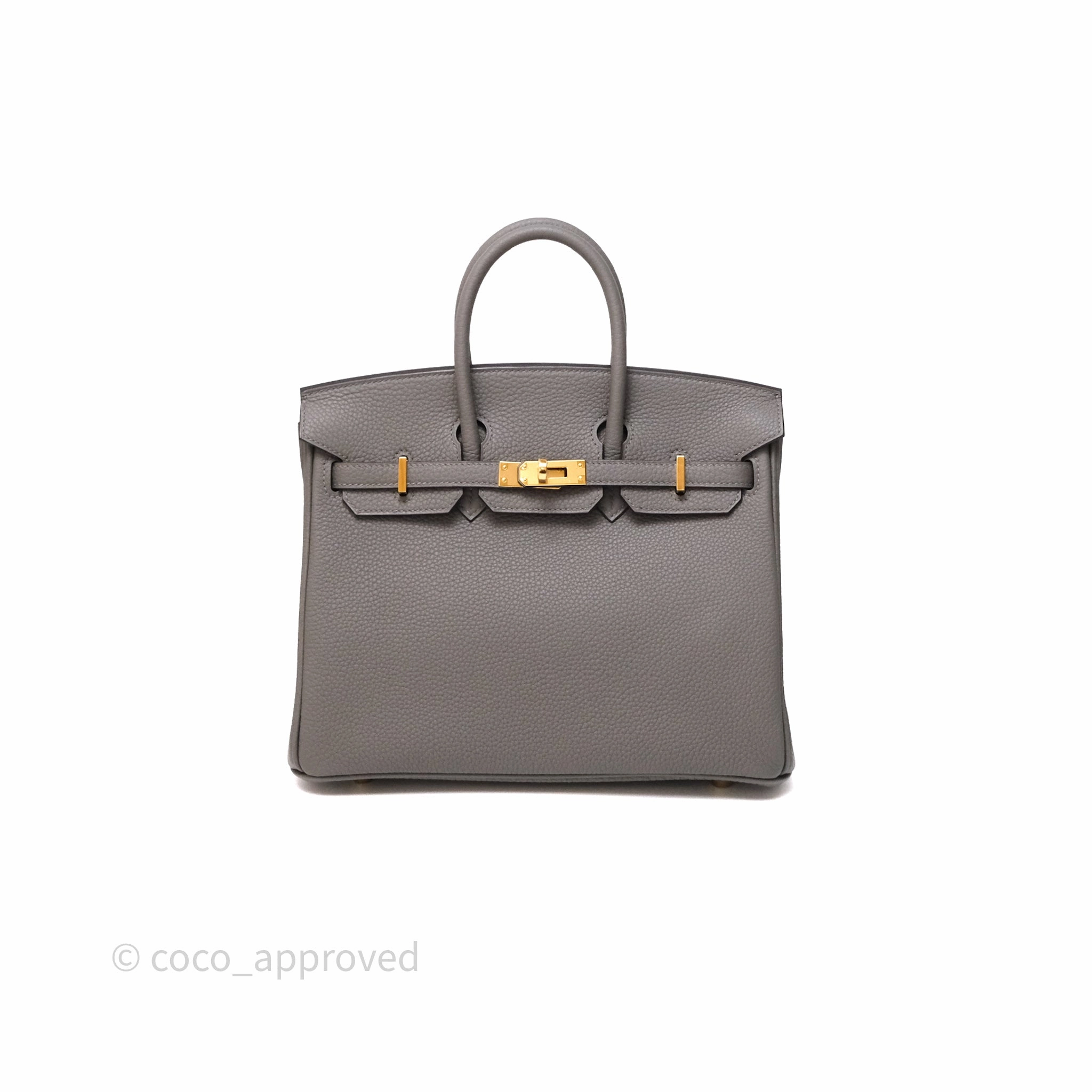 Herms Birkin 25 Retourne Gris Meyer 0L Togo Gold Hardware