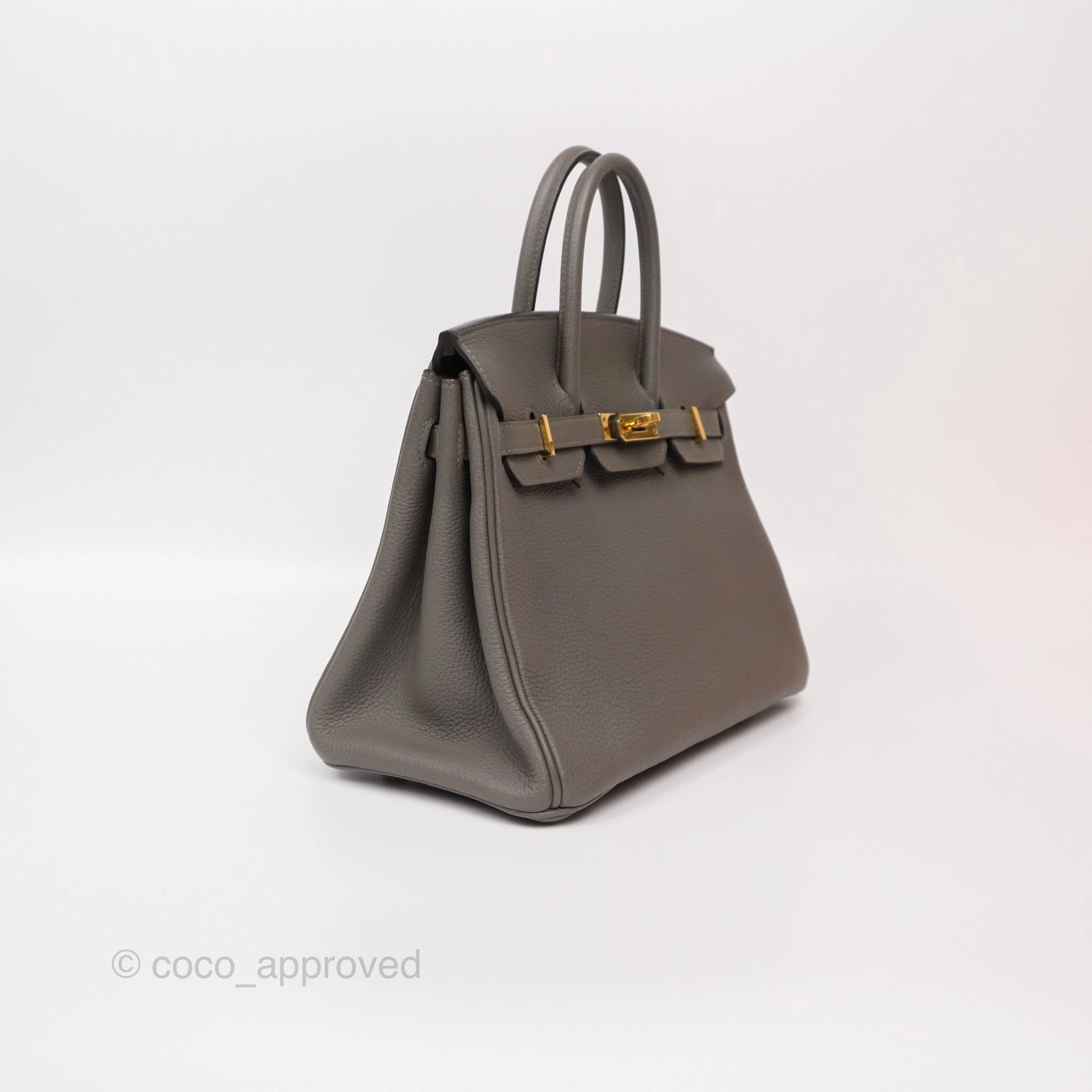 Herms Birkin 25 Retourne Gris Meyer 0L Togo Gold Hardware