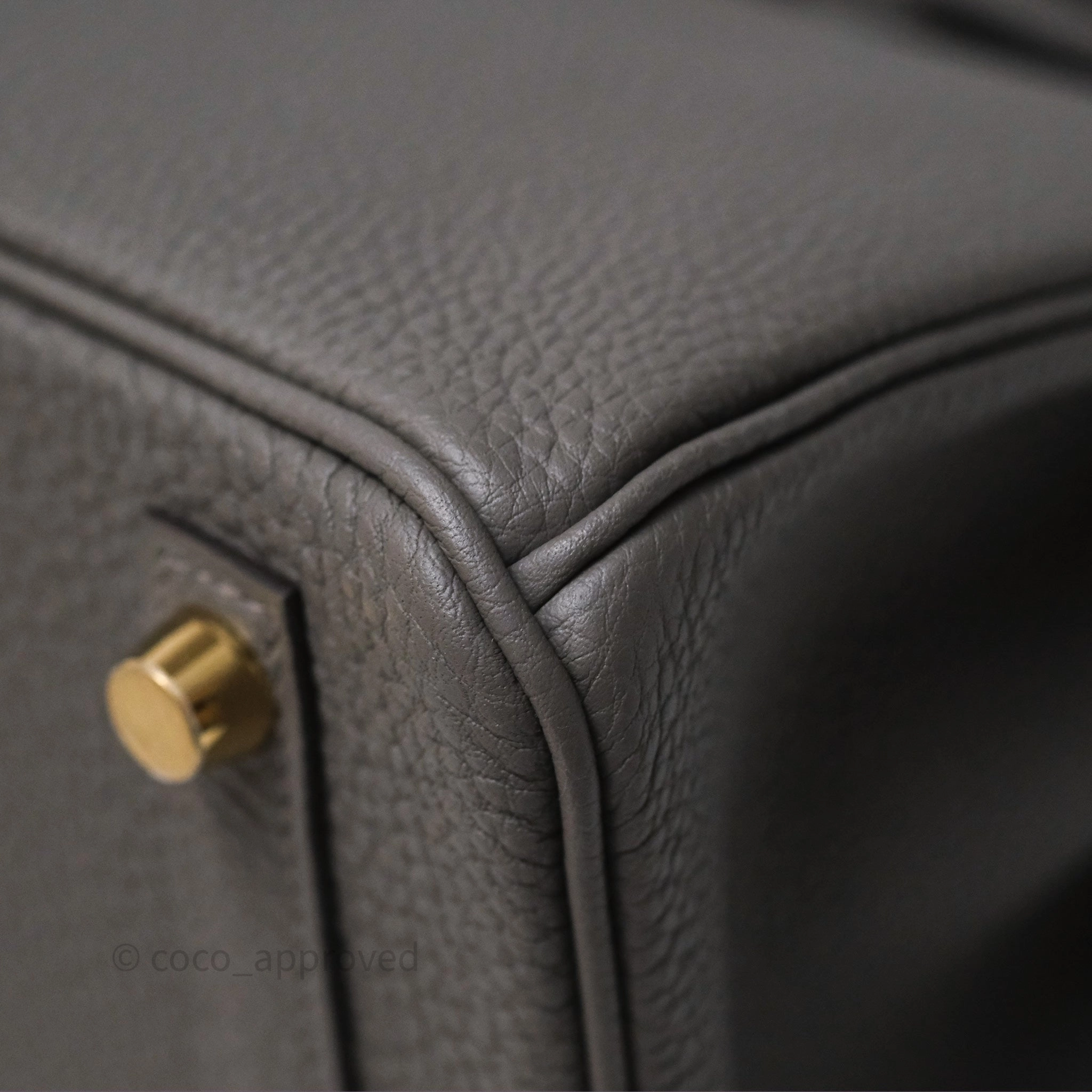 Herms Birkin 25 Retourne Gris Meyer 0L Togo Gold Hardware