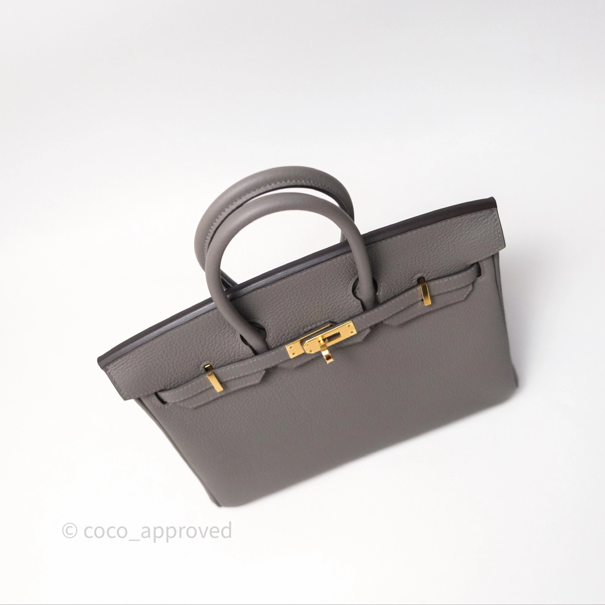 Herms Birkin 25 Retourne Gris Meyer 0L Togo Gold Hardware