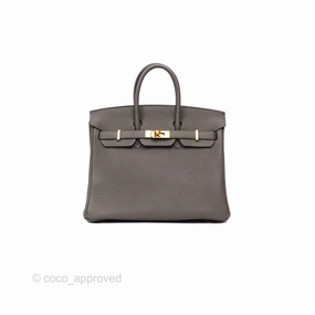 Herms Birkin 25 Retourne Gris Meyer 0L Togo Gold Hardware