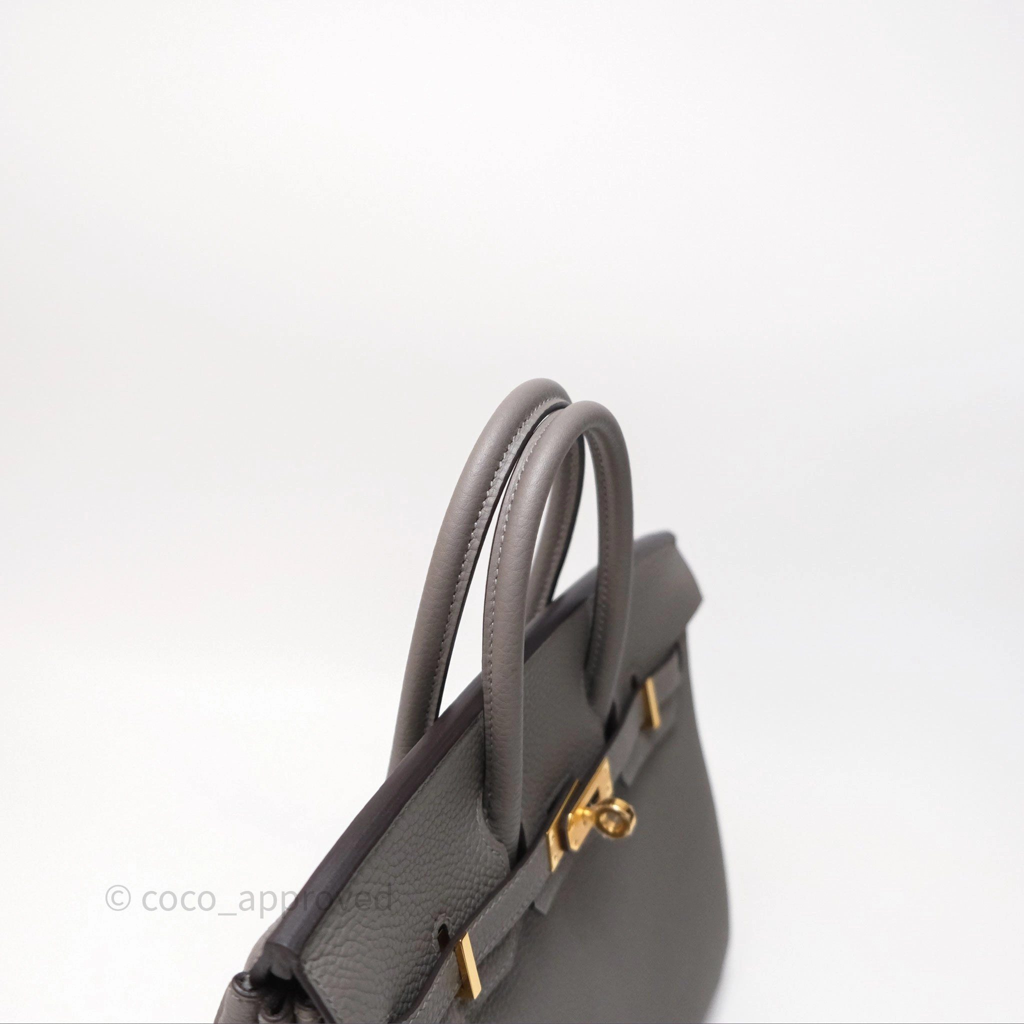 Herms Birkin 25 Retourne Gris Meyer 0L Togo Gold Hardware