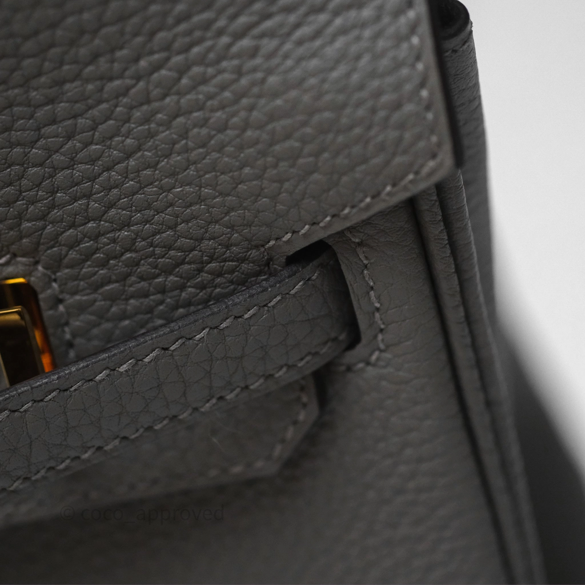 Herms Birkin 25 Retourne Gris Meyer 0L Togo Gold Hardware