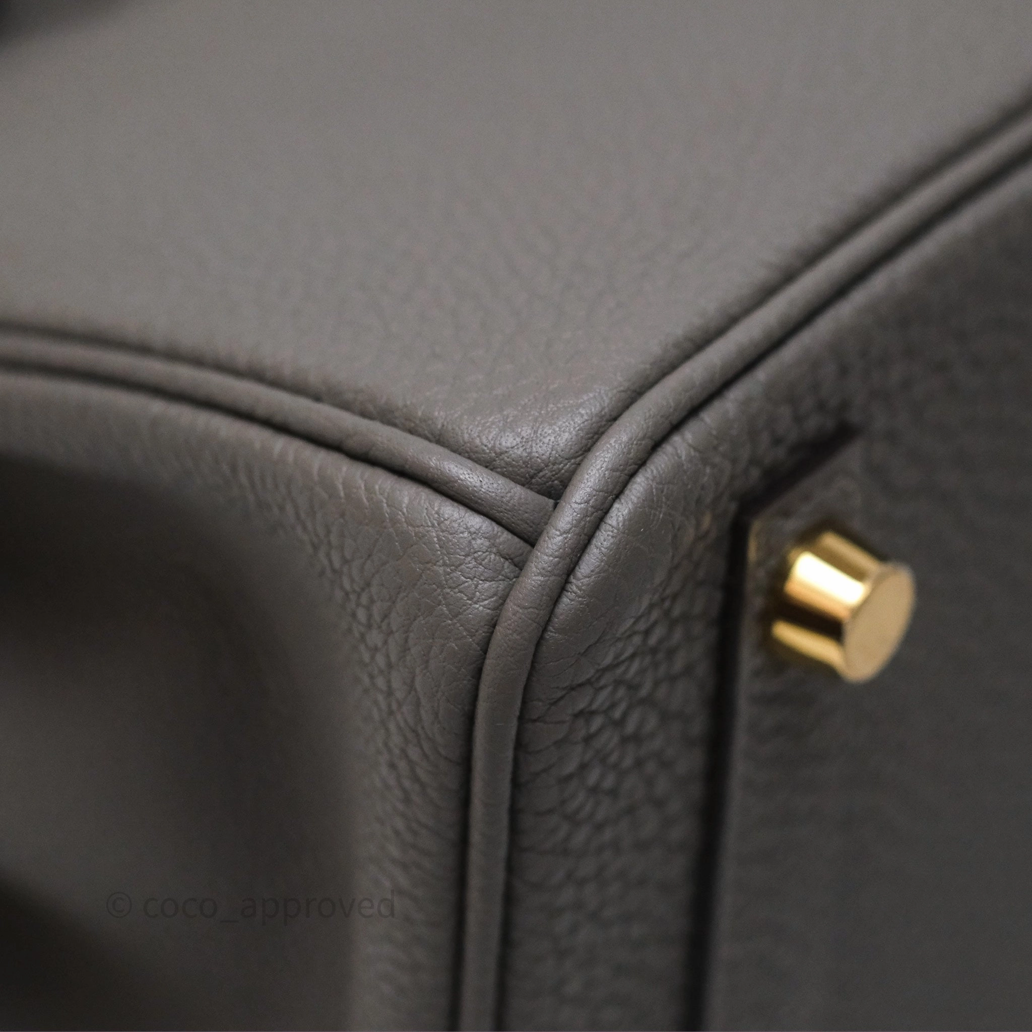 Herms Birkin 25 Retourne Gris Meyer 0L Togo Gold Hardware