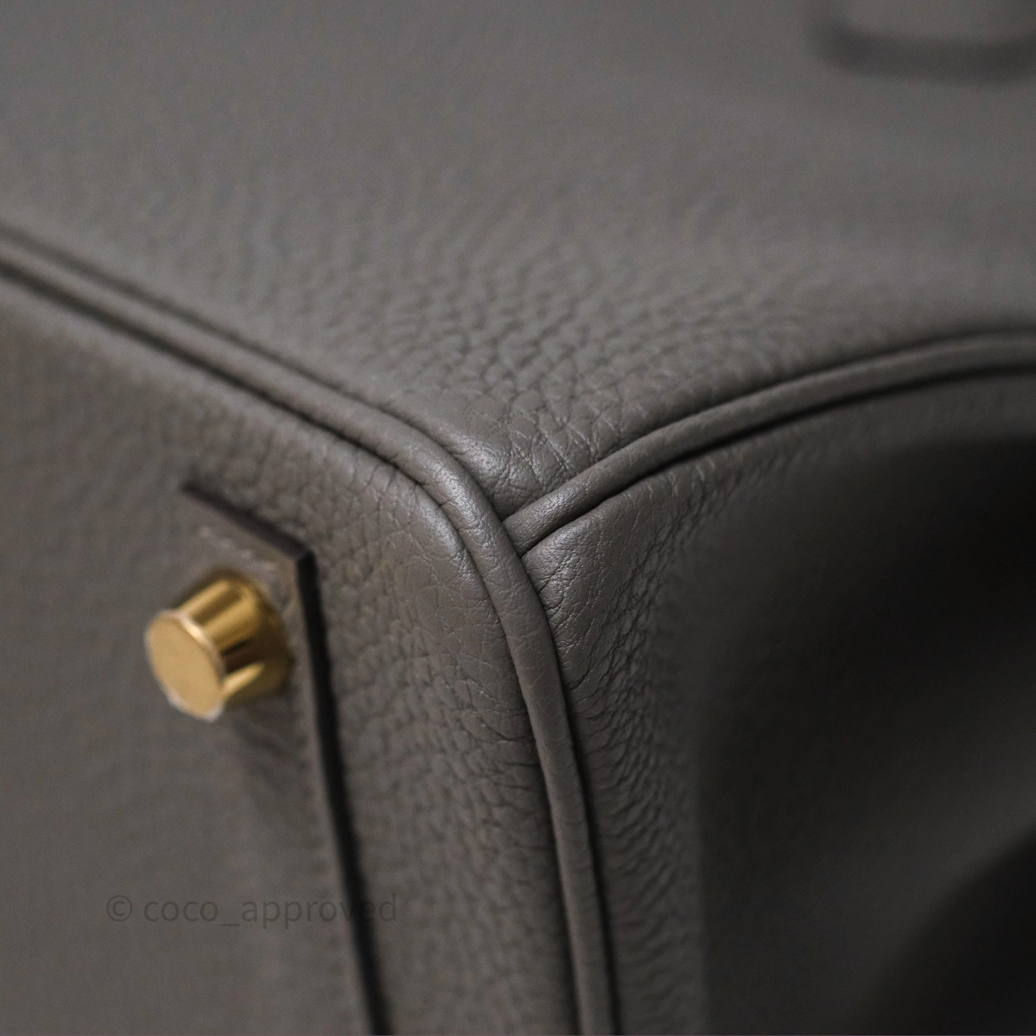 Herms Birkin 25 Retourne Gris Meyer 0L Togo Gold Hardware