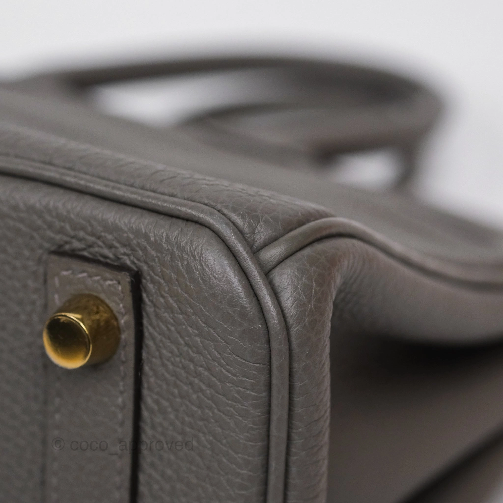 Herms Birkin 25 Retourne Gris Meyer 0L Togo Gold Hardware