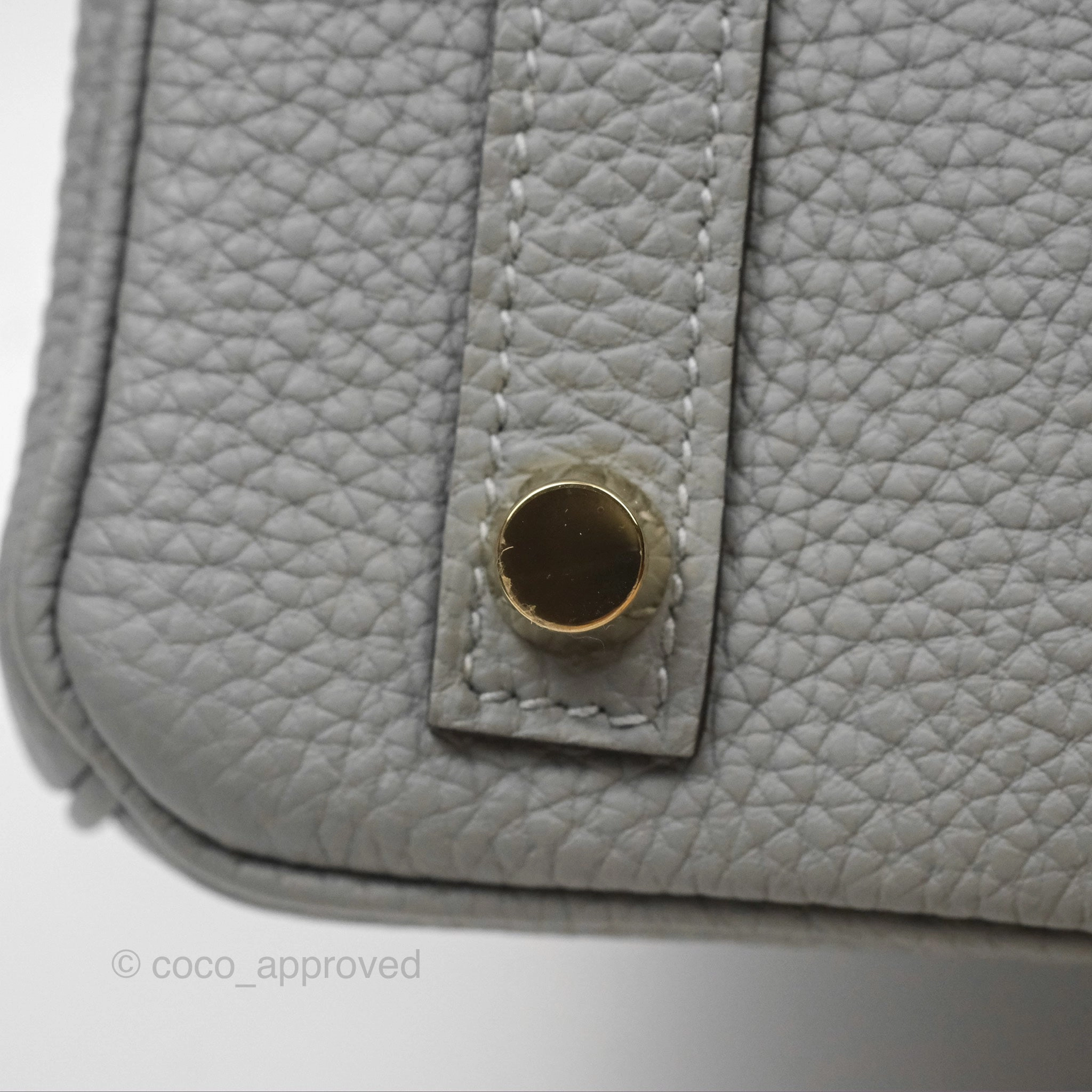 Herms Birkin 25 Retourne Gris Mouette 4Z Togo Gold Hardware