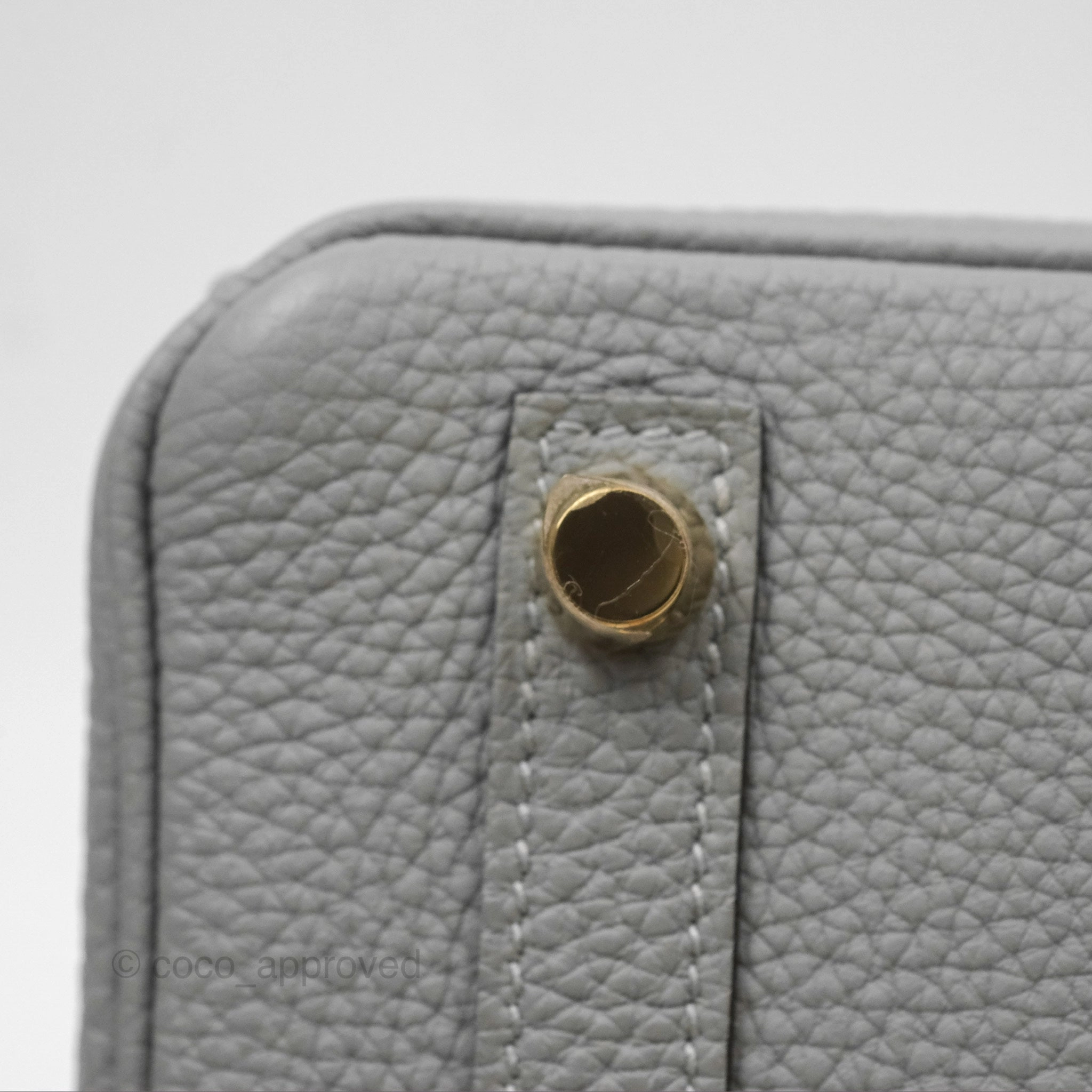 Herms Birkin 25 Retourne Gris Mouette 4Z Togo Gold Hardware
