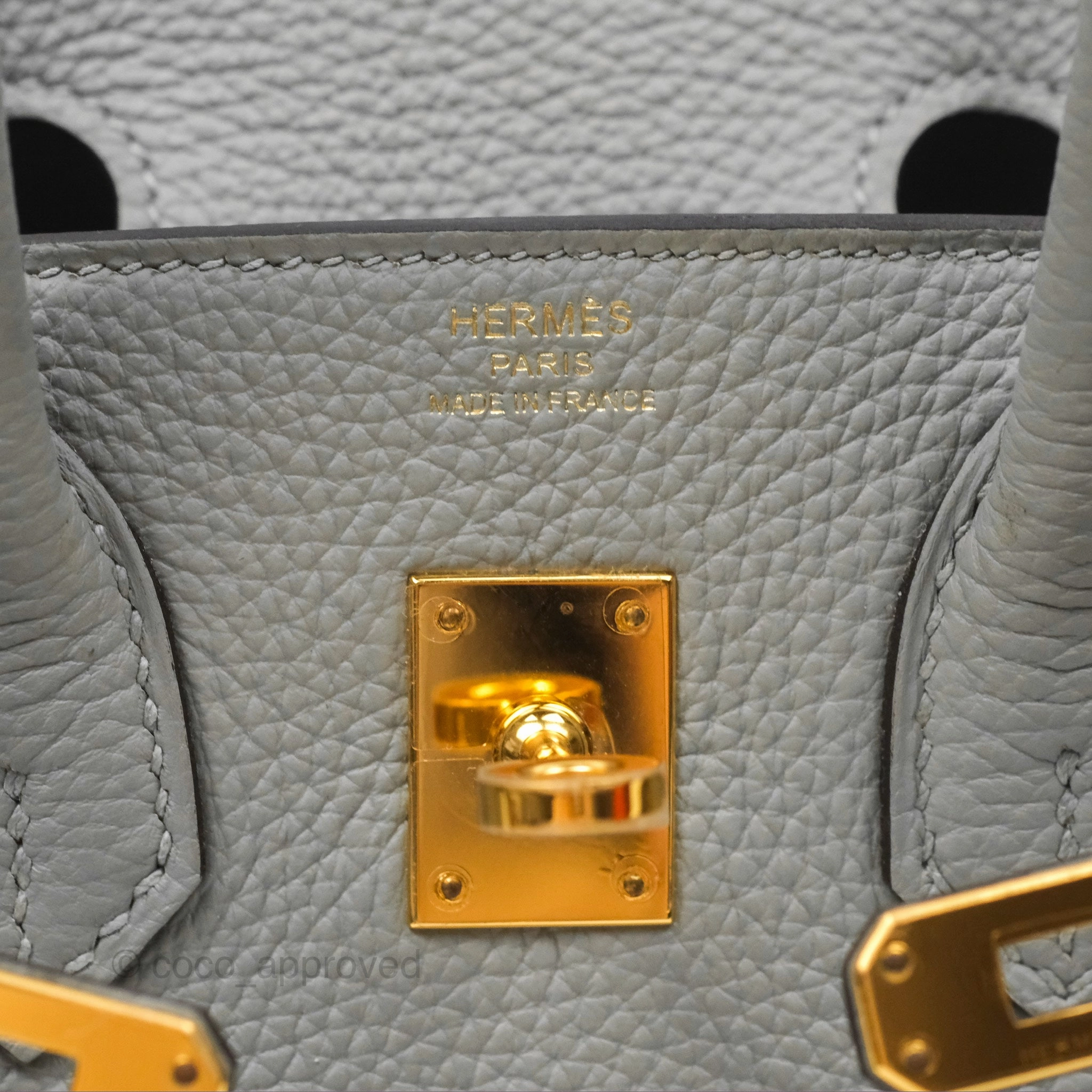 Herms Birkin 25 Retourne Gris Mouette 4Z Togo Gold Hardware