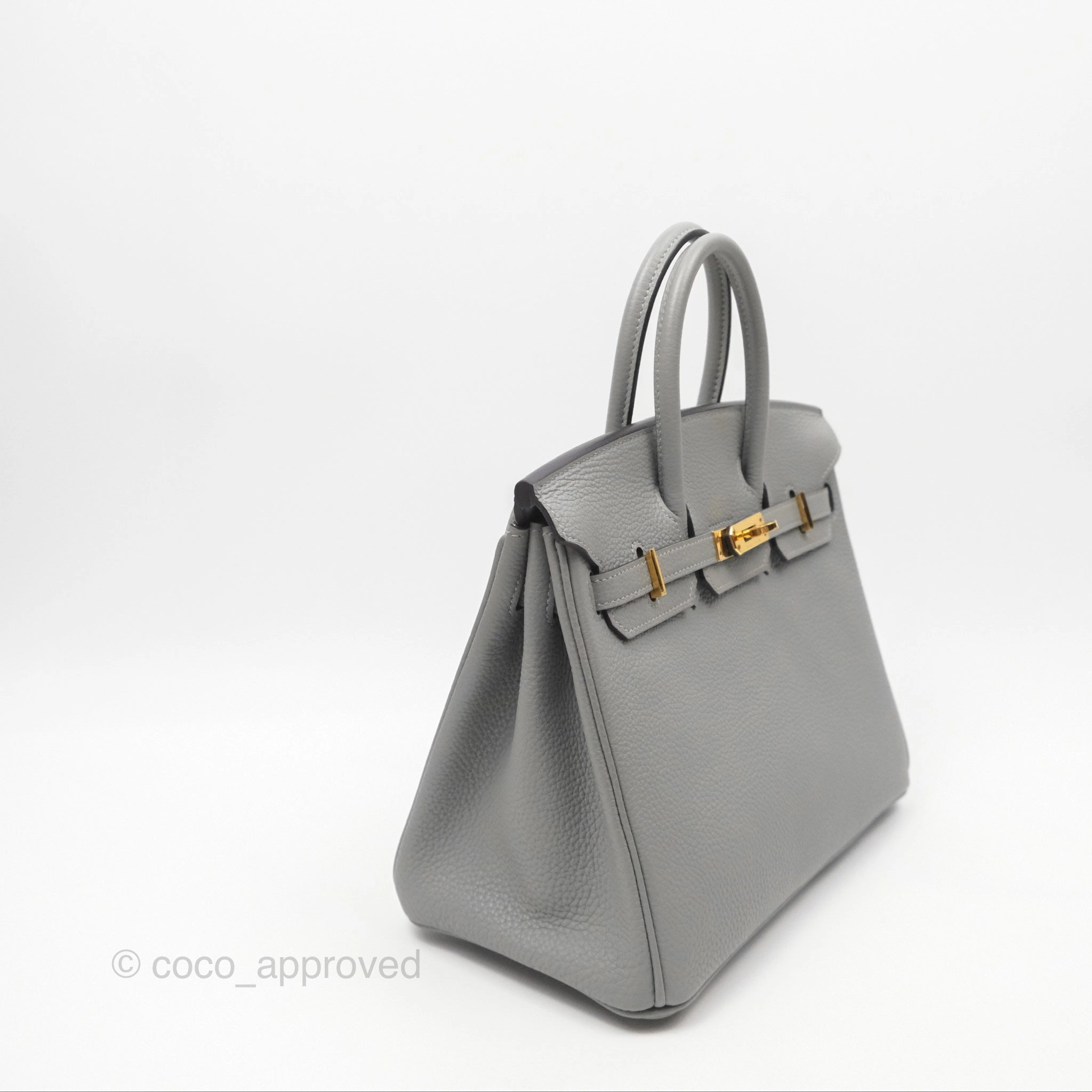 Herms Birkin 25 Retourne Gris Mouette 4Z Togo Gold Hardware