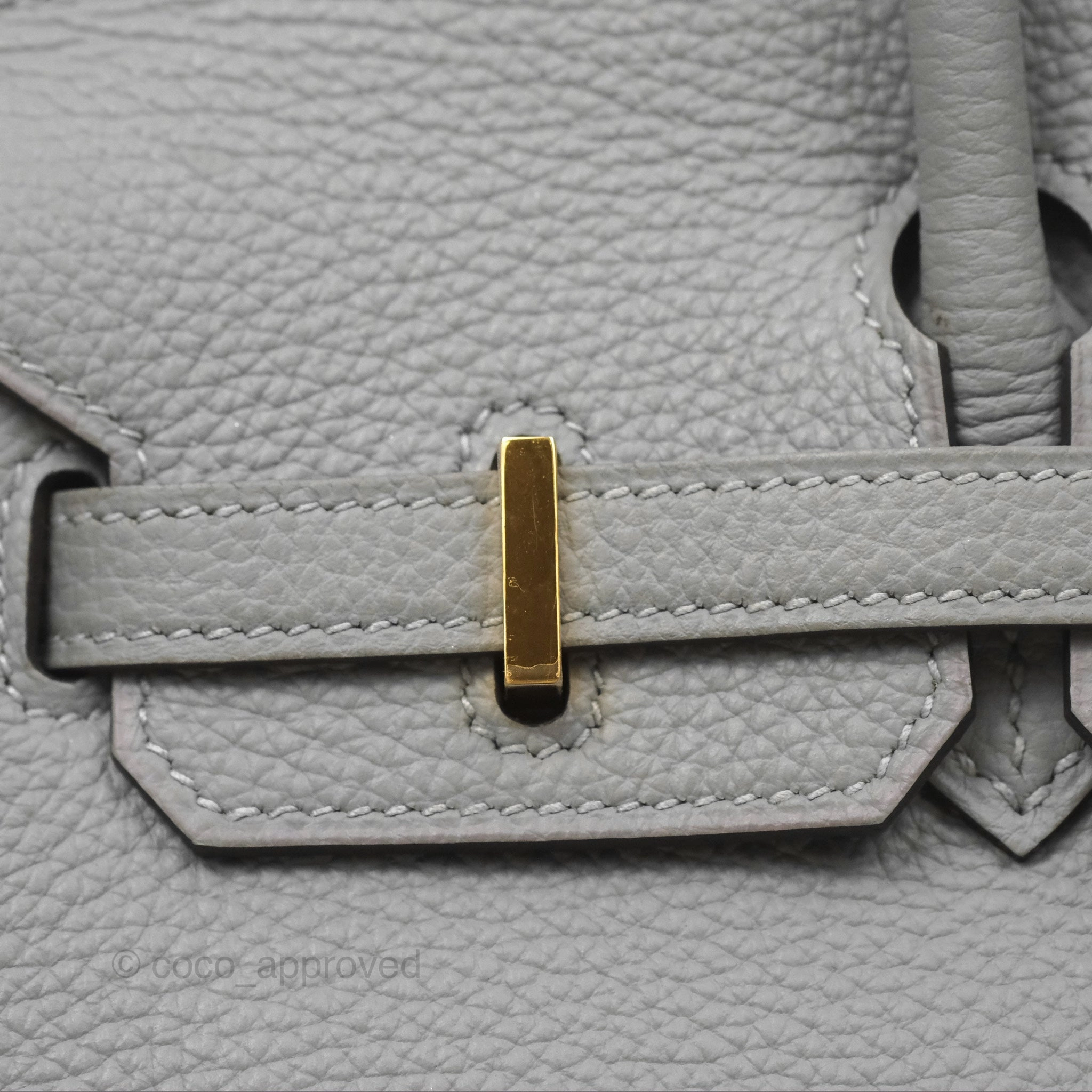 Herms Birkin 25 Retourne Gris Mouette 4Z Togo Gold Hardware