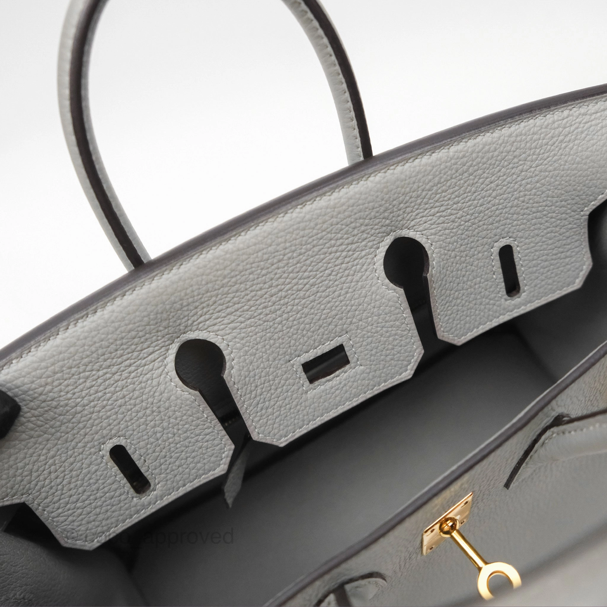 Herms Birkin 25 Retourne Gris Mouette 4Z Togo Gold Hardware