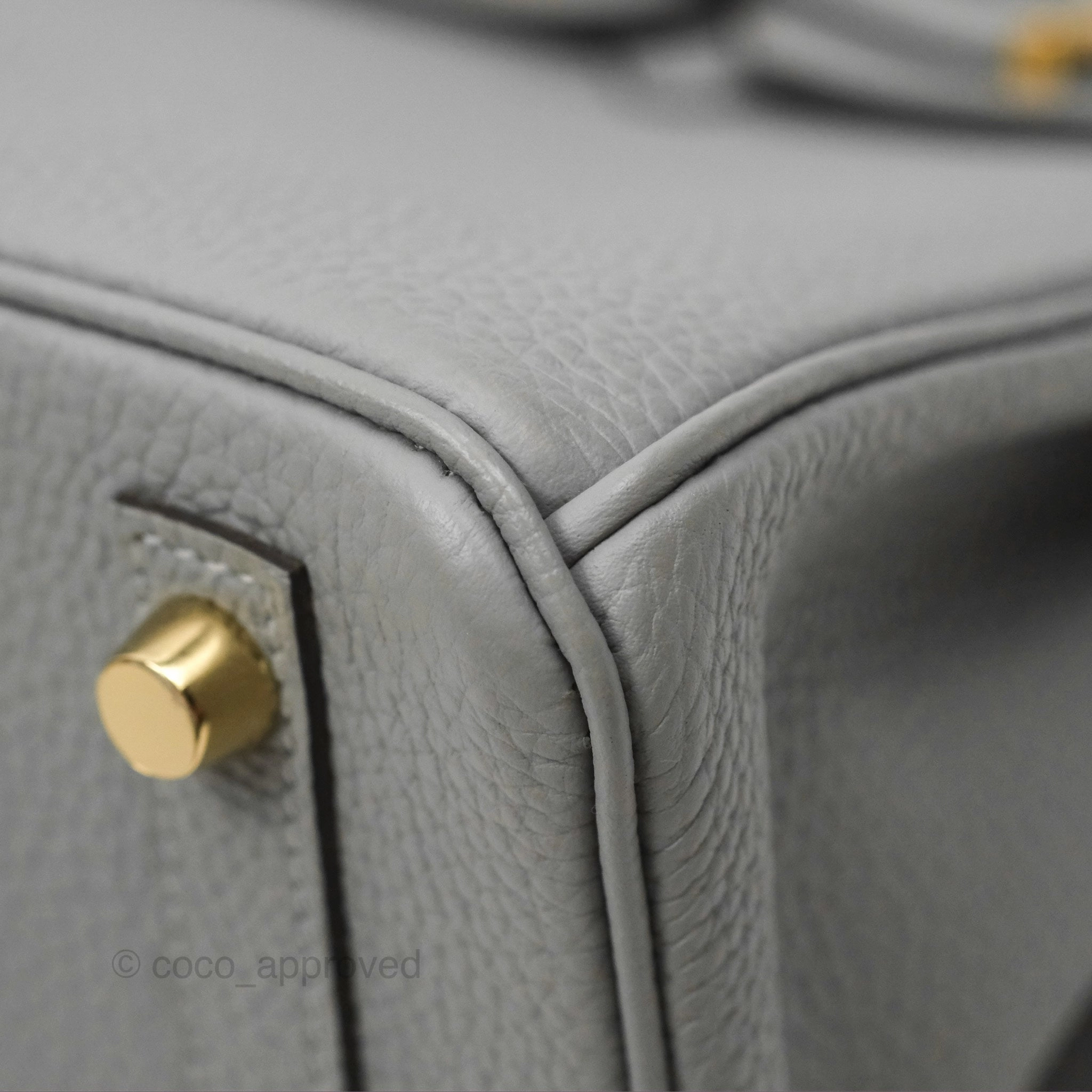 Herms Birkin 25 Retourne Gris Mouette 4Z Togo Gold Hardware