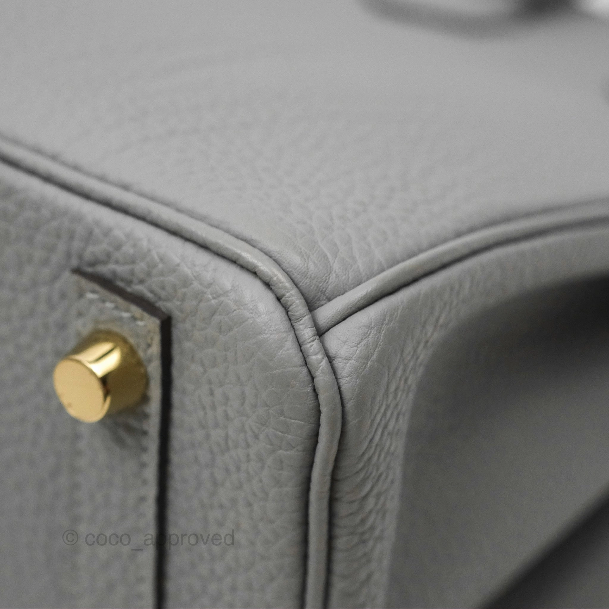 Herms Birkin 25 Retourne Gris Mouette 4Z Togo Gold Hardware