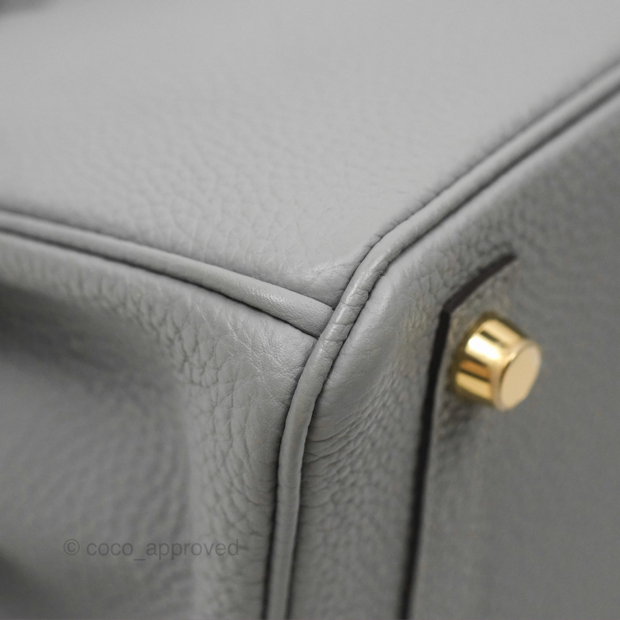 Herms Birkin 25 Retourne Gris Mouette 4Z Togo Gold Hardware