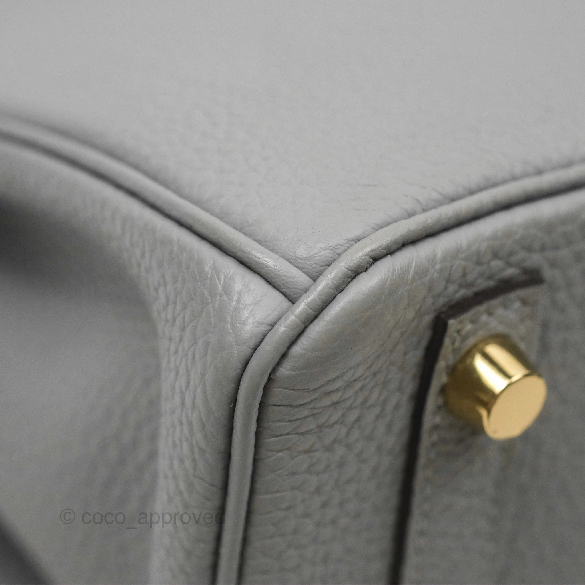 Herms Birkin 25 Retourne Gris Mouette 4Z Togo Gold Hardware