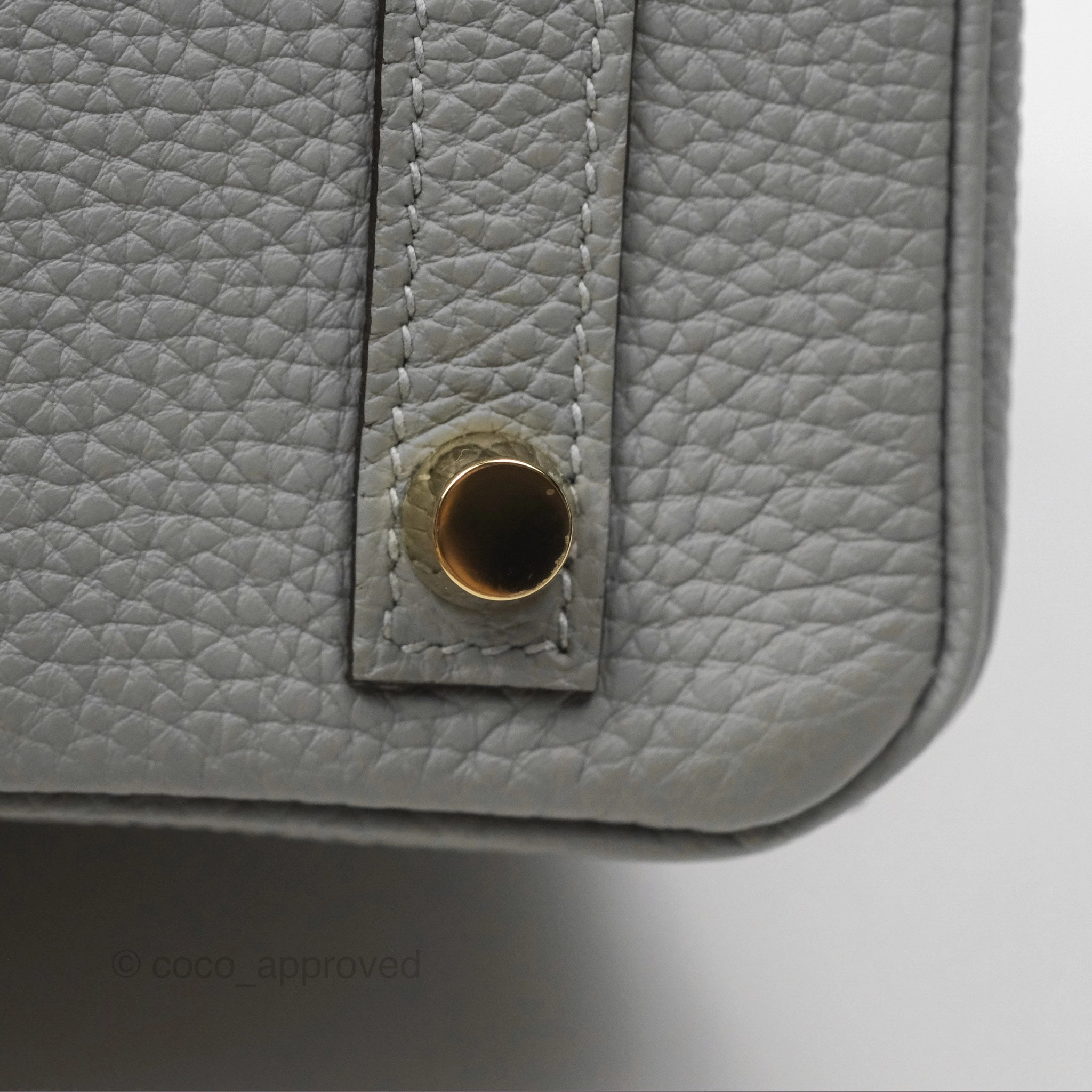 Herms Birkin 25 Retourne Gris Mouette 4Z Togo Gold Hardware