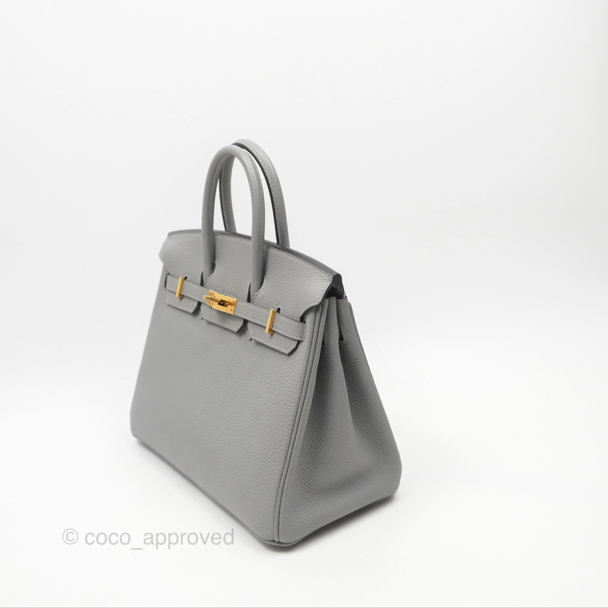 Herms Birkin 25 Retourne Gris Mouette 4Z Togo Gold Hardware