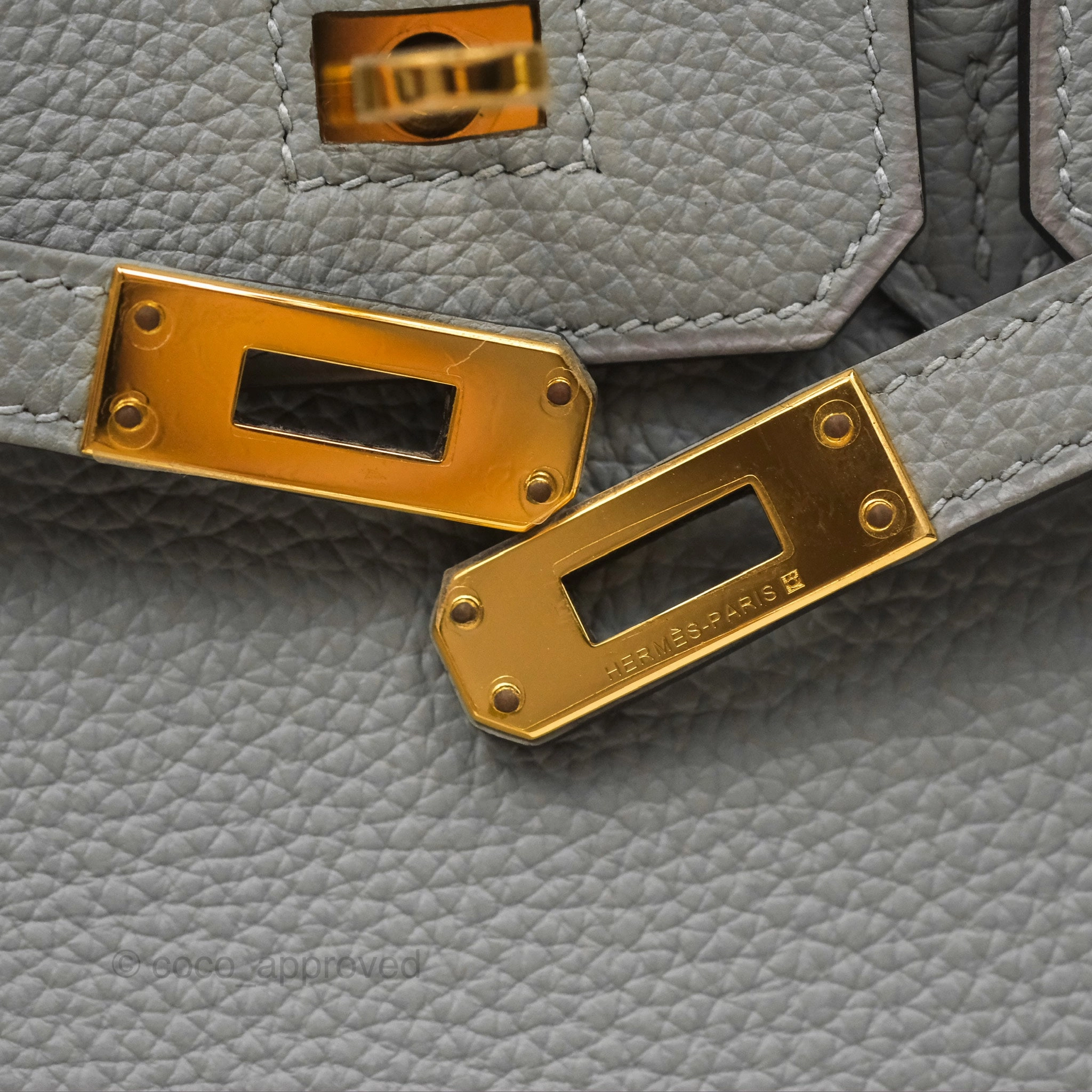 Herms Birkin 25 Retourne Gris Mouette 4Z Togo Gold Hardware