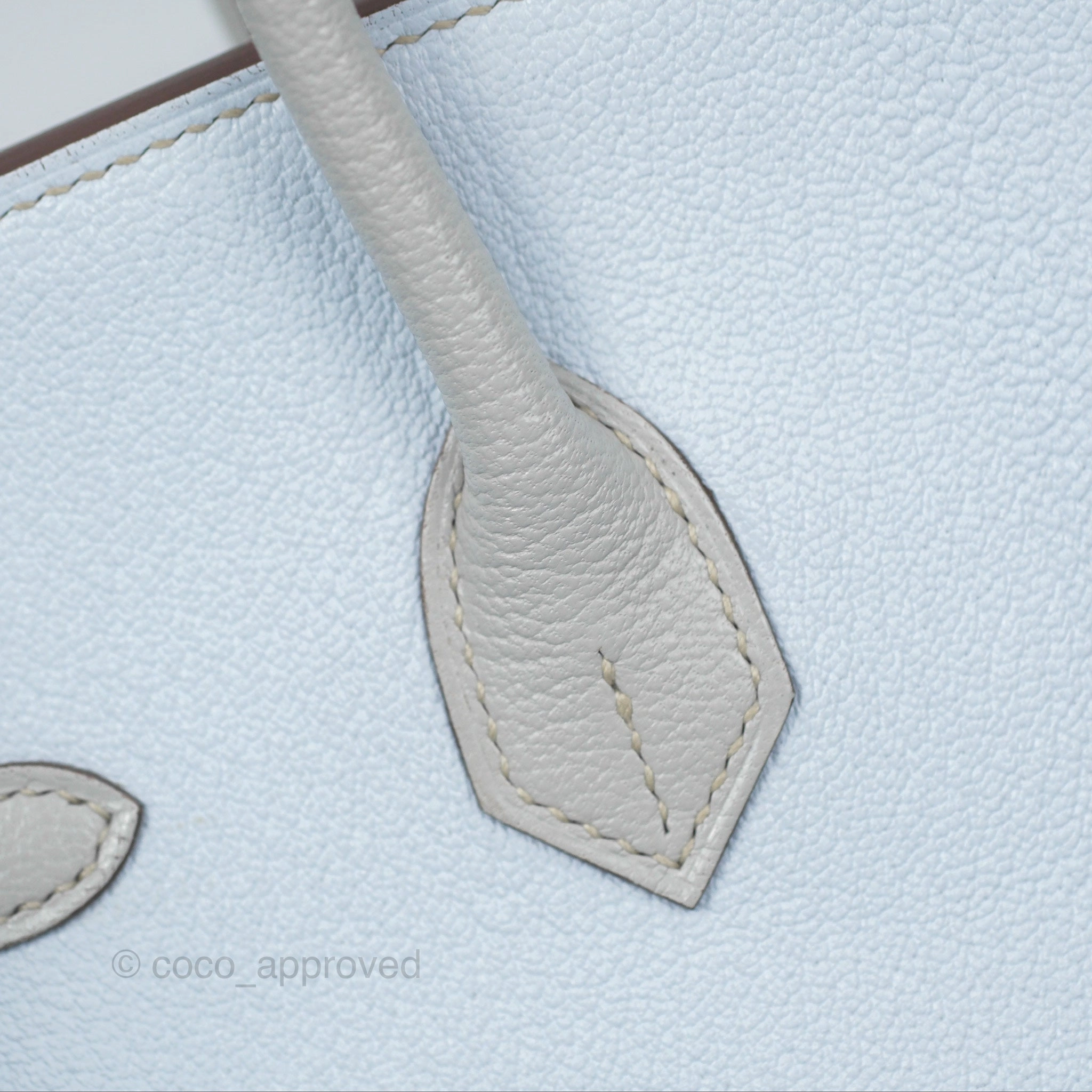 Herms Birkin 25 Retourne HSS Blue Brume T0/ Gris Perle 80 Chevre Mysore Palladium Hardware