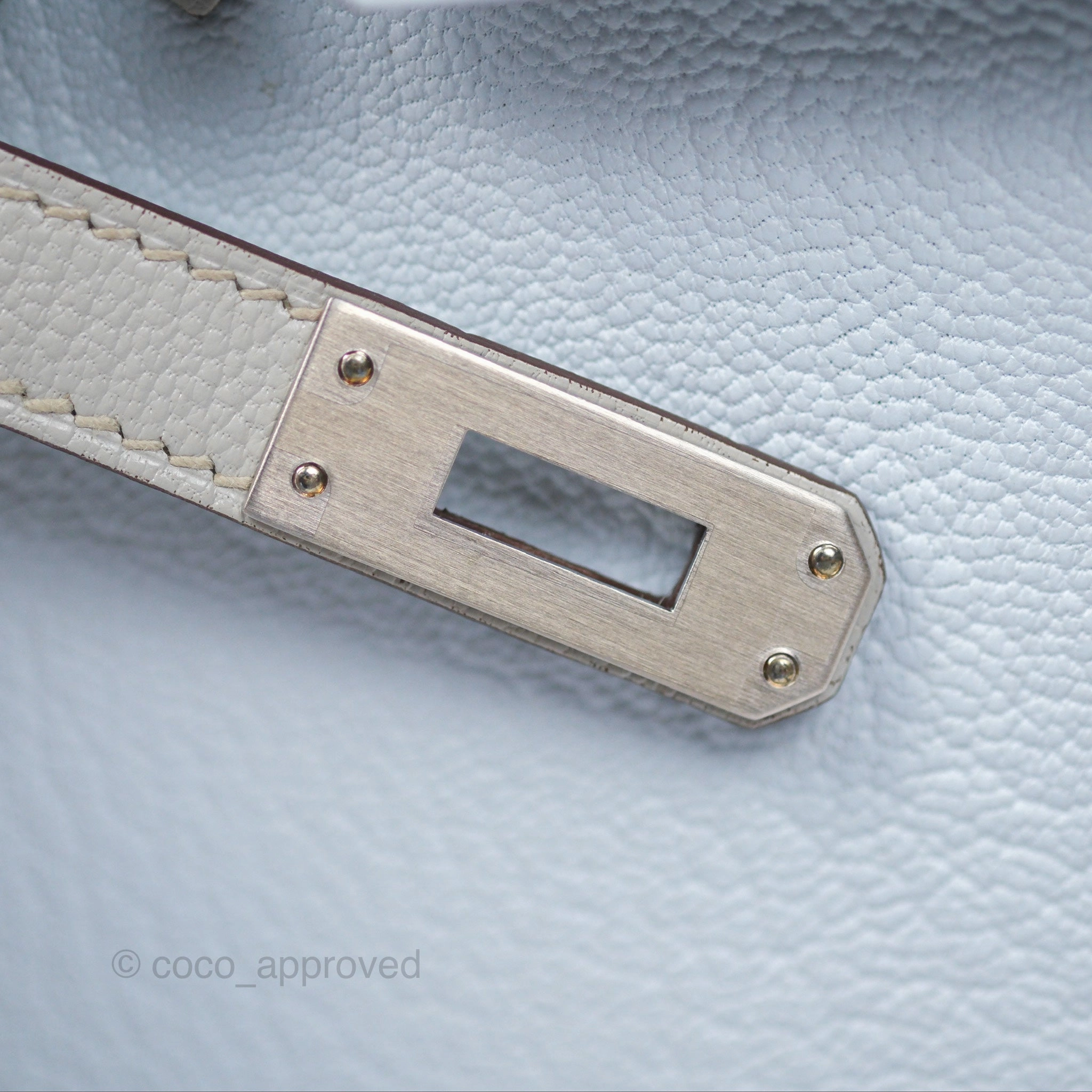 Herms Birkin 25 Retourne HSS Blue Brume T0/ Gris Perle 80 Chevre Mysore Palladium Hardware