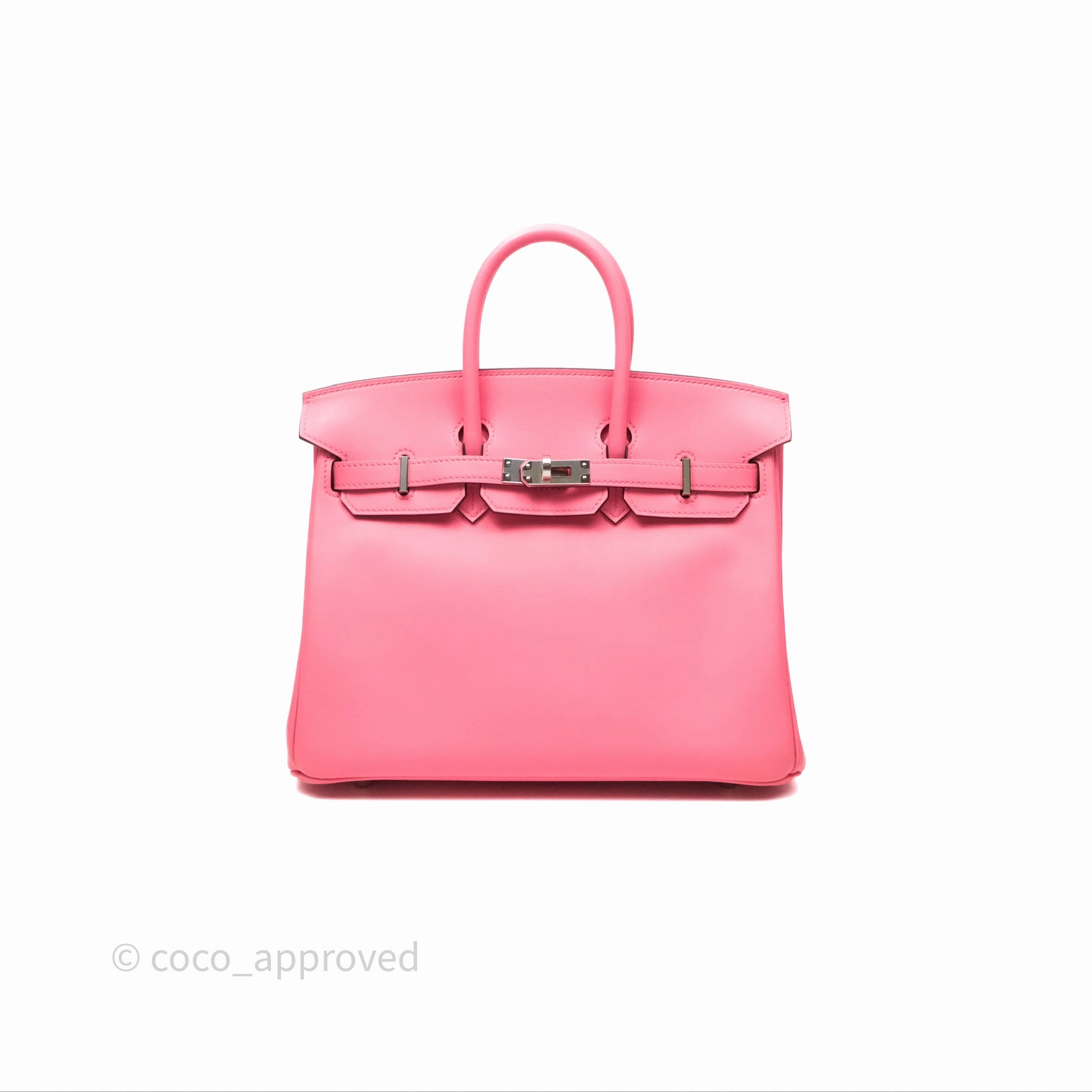 Herms Birkin 25 Retourne Rose Azalee 8W Swift Palladium Hardware